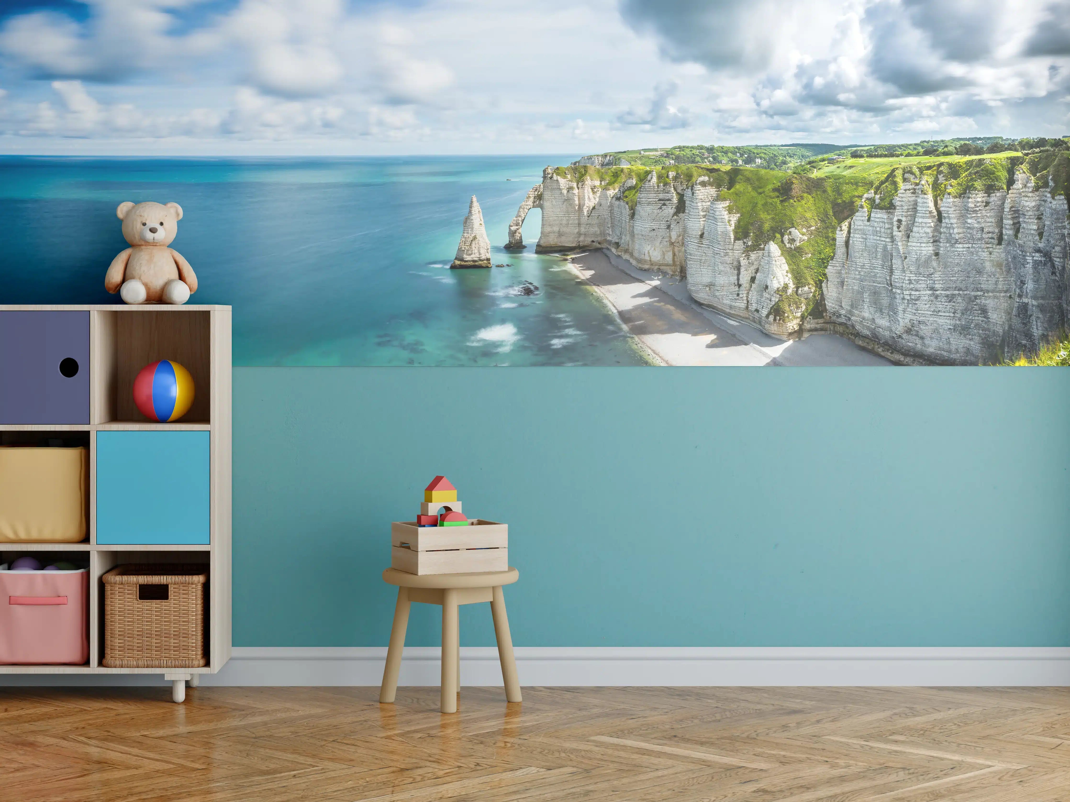 Kinderzimmer Wandgestaltung - Panorama in Etretat - Normandie