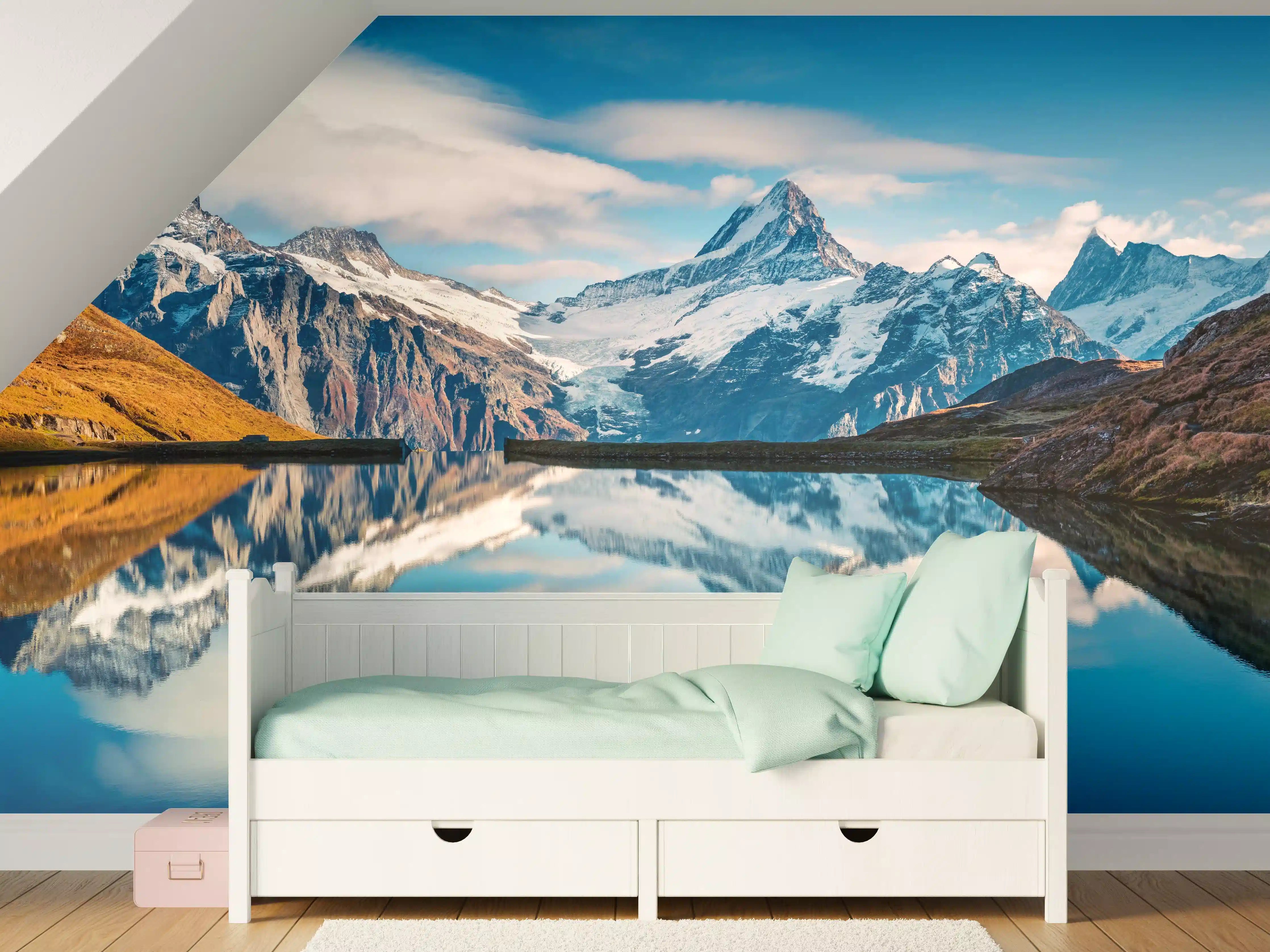 Kinderzimmer Wandgestaltung - Panoramablick auf Bachalpsee