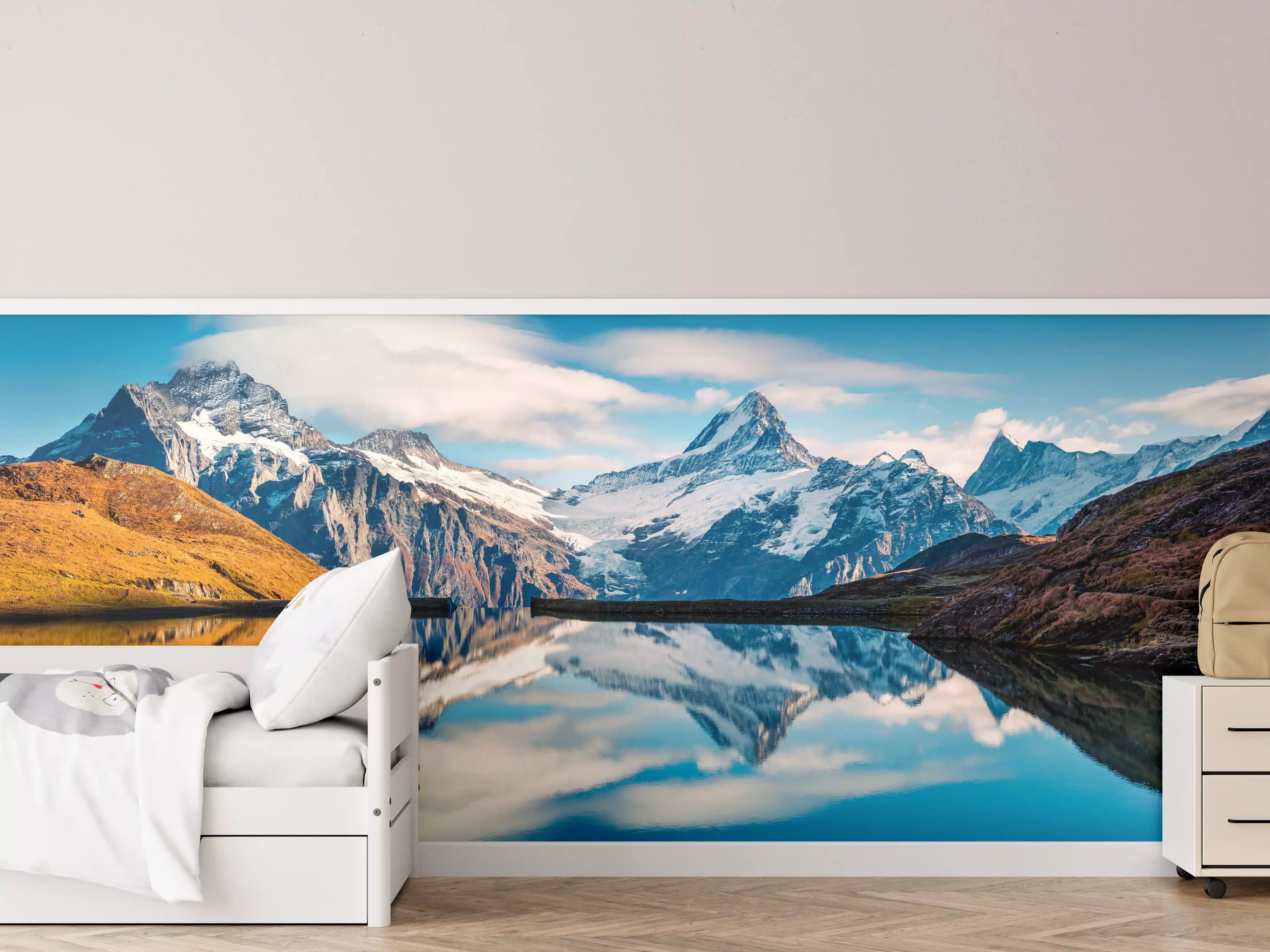 Kinderzimmer Wandgestaltung - Panoramablick auf Bachalpsee