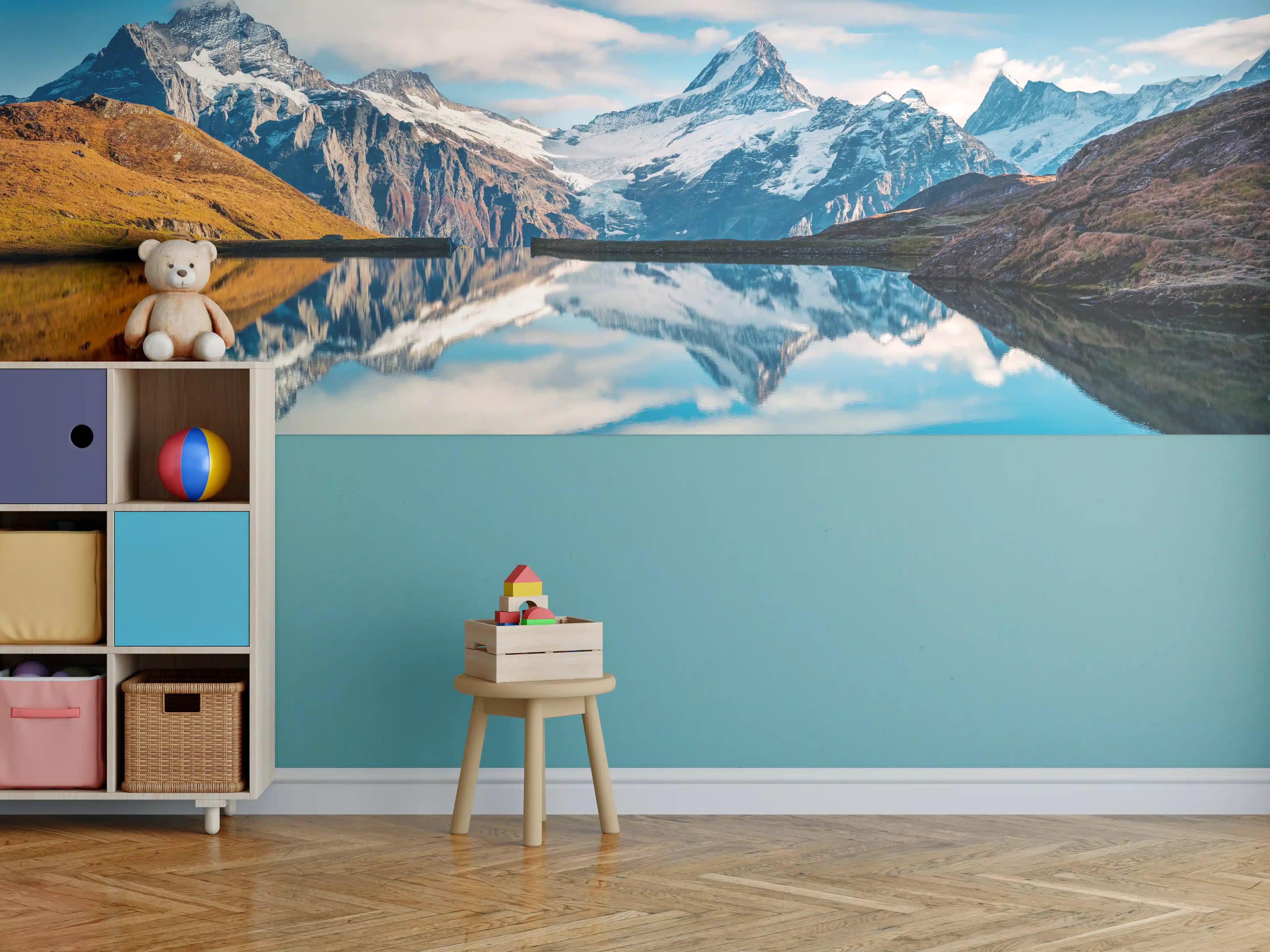 Kinderzimmer Wandgestaltung - Panoramablick auf Bachalpsee
