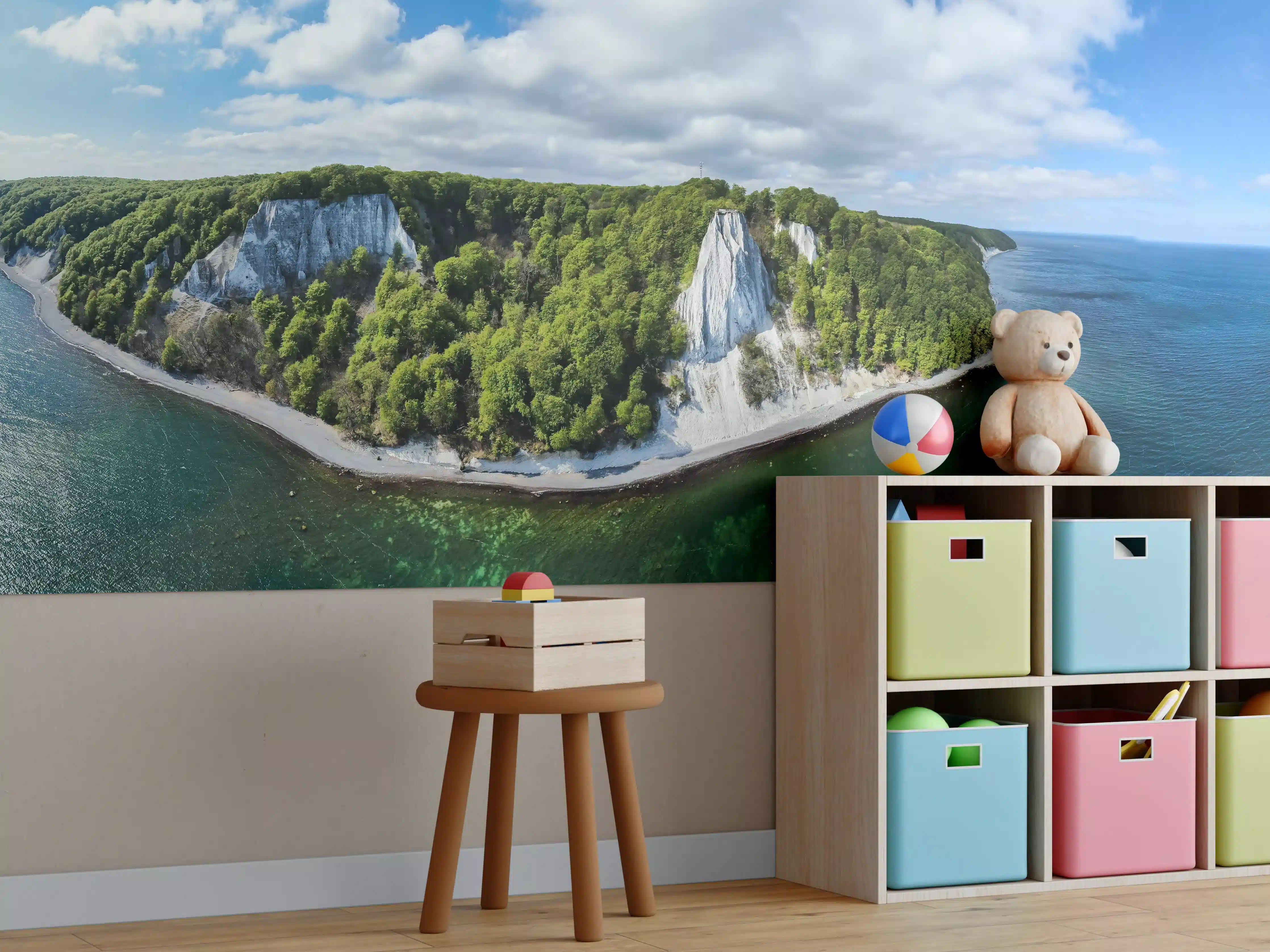 Kinderzimmer Wandgestaltung - Panoramablick auf den Königsstuhl - Rügen