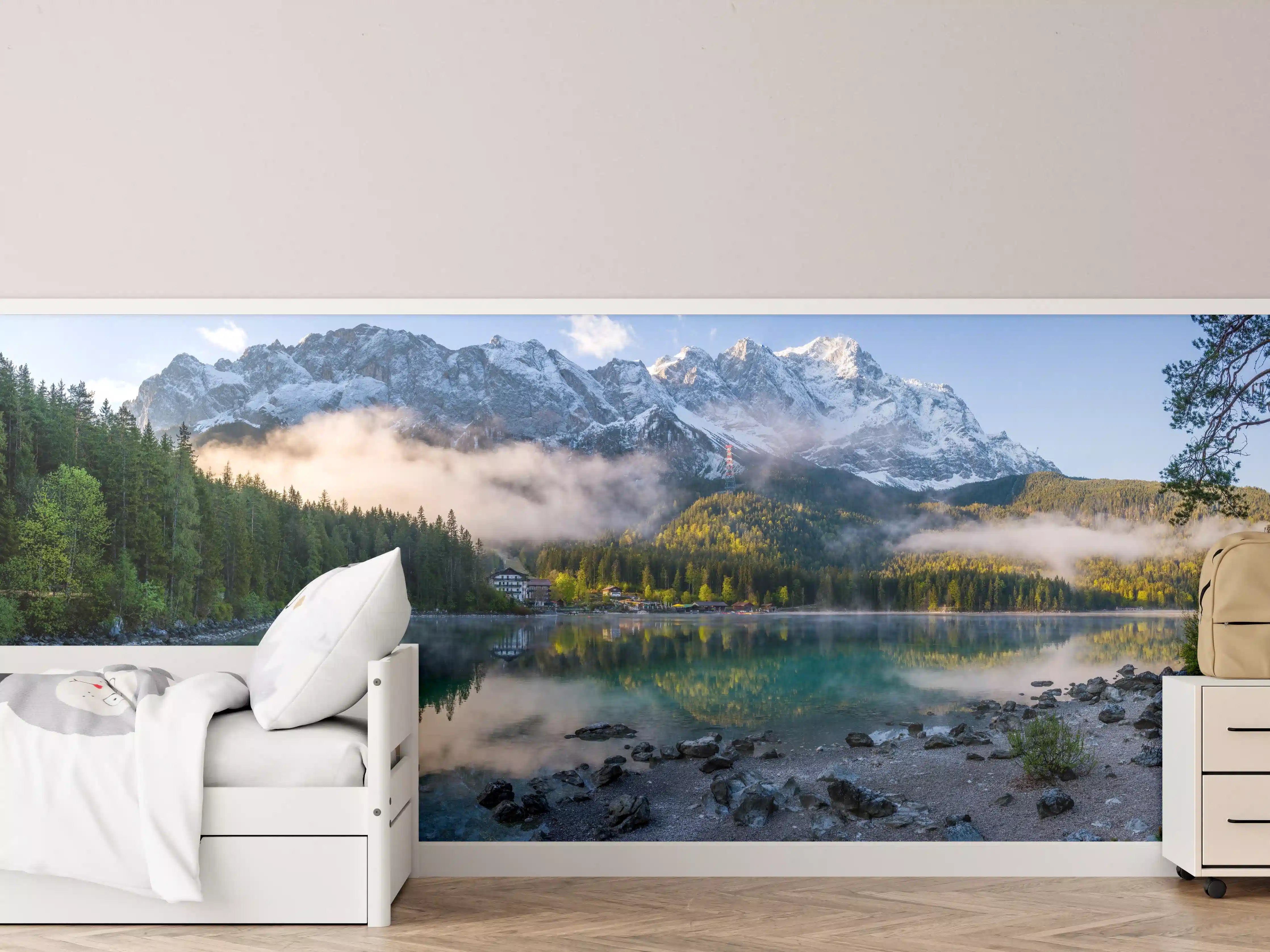 Kinderzimmer Wandgestaltung - Panoramablick auf die Zugspitze