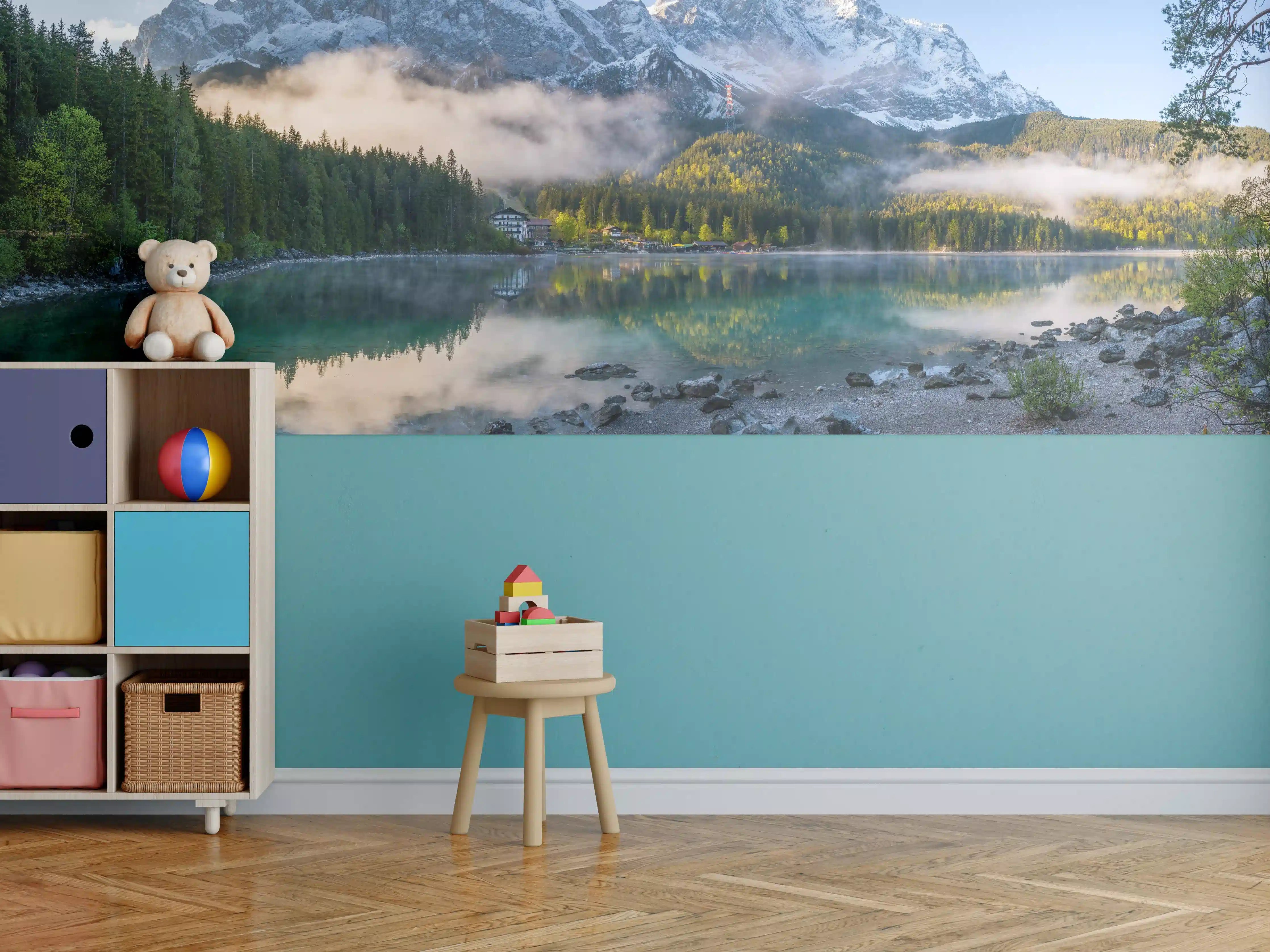 Kinderzimmer Wandgestaltung - Panoramablick auf die Zugspitze