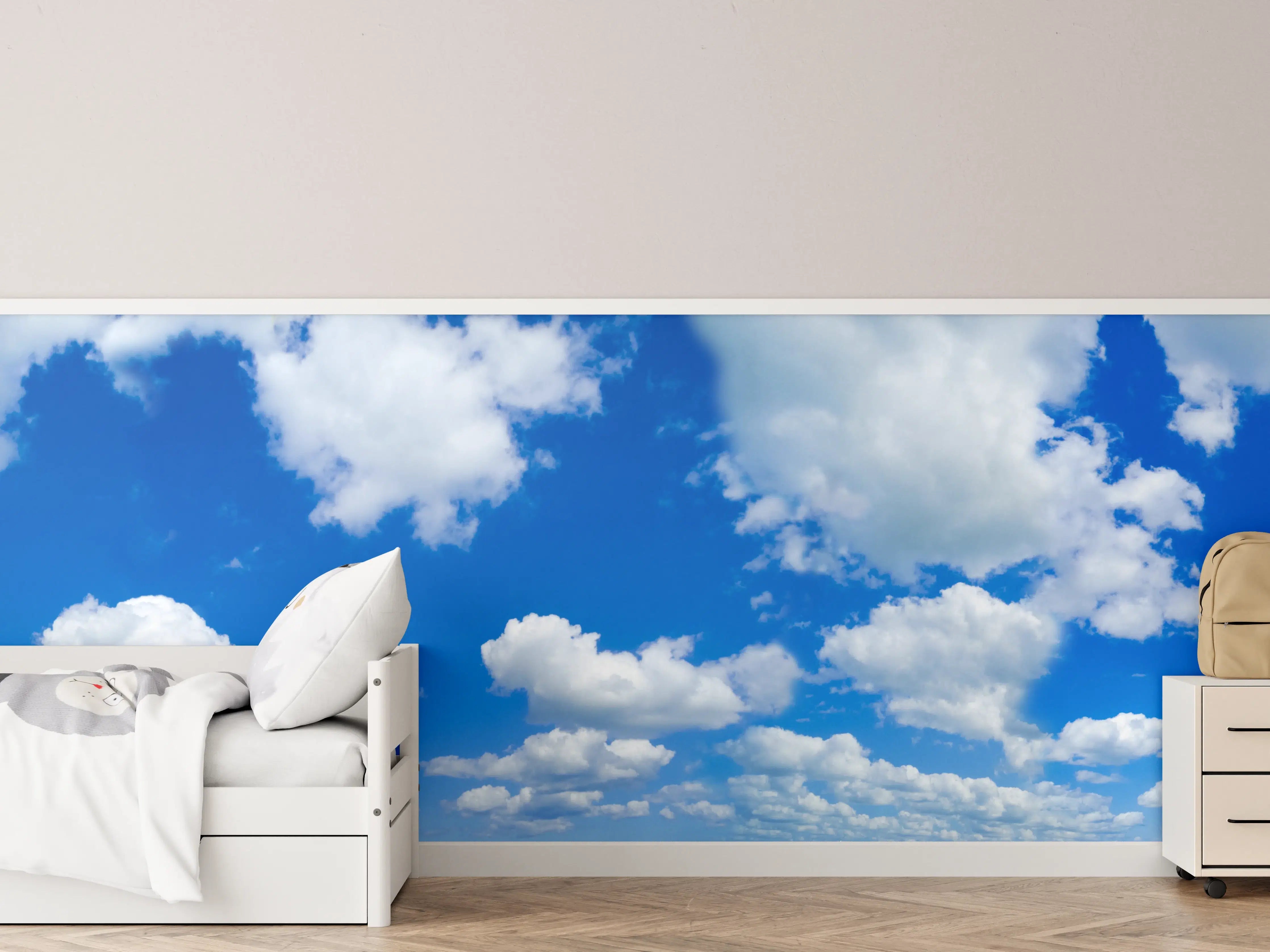 Kinderzimmer Wandgestaltung - Panoramischer Himmel mit Wolken