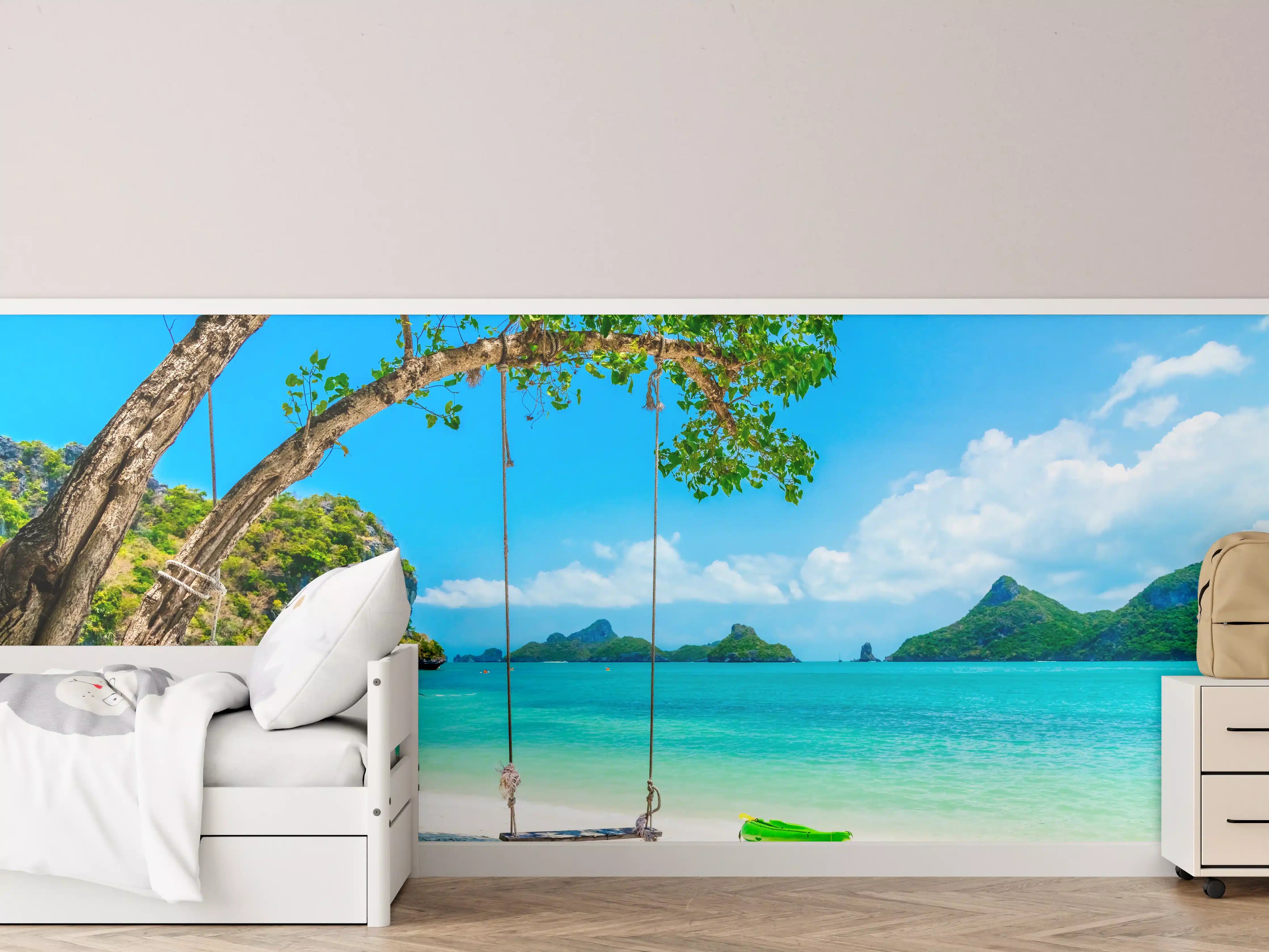 Kinderzimmer Wandgestaltung - Paradiesischer Strand in Thailand