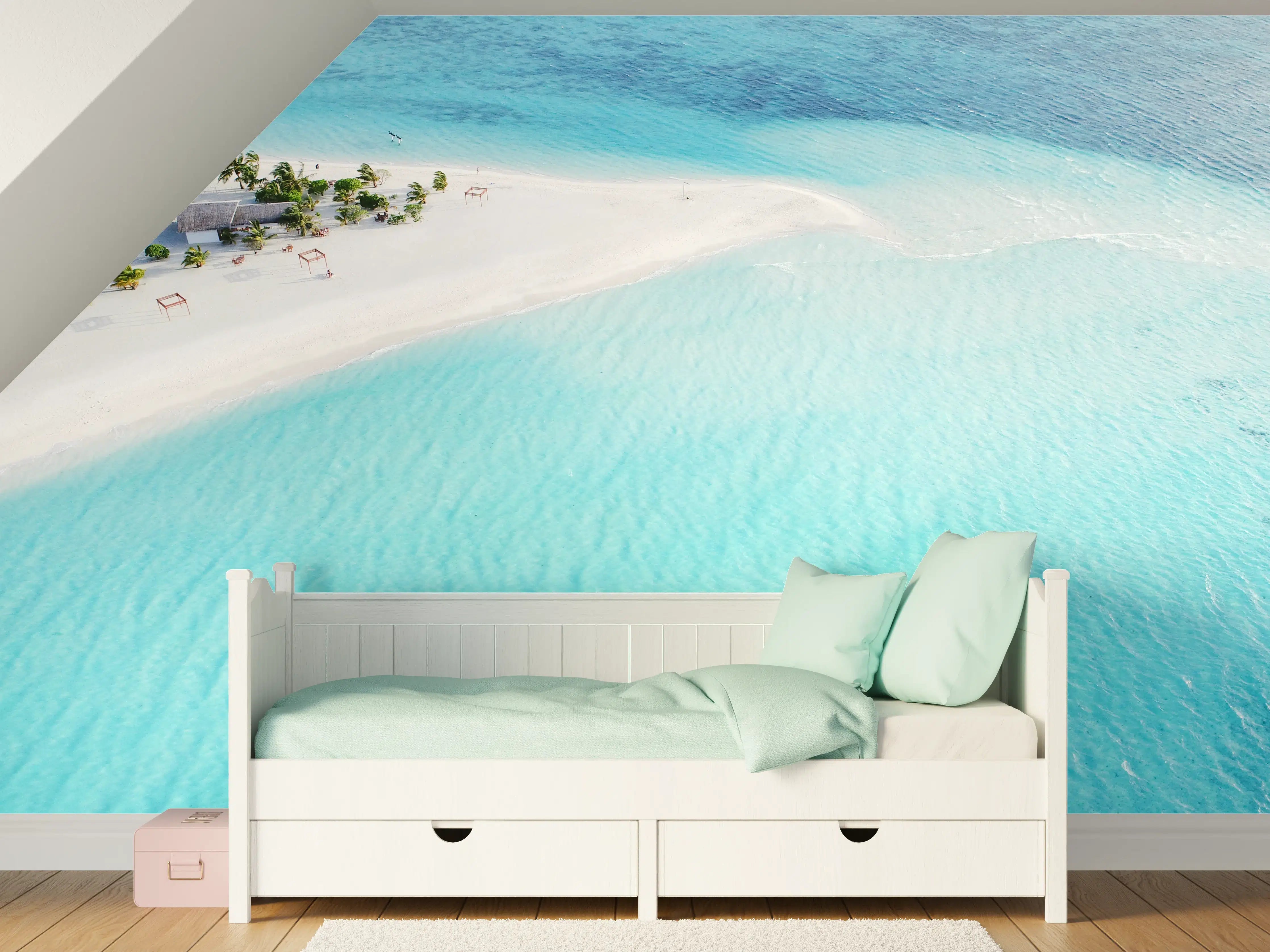 Kinderzimmer Wandgestaltung - Paradiesischer Strand in den Malediven