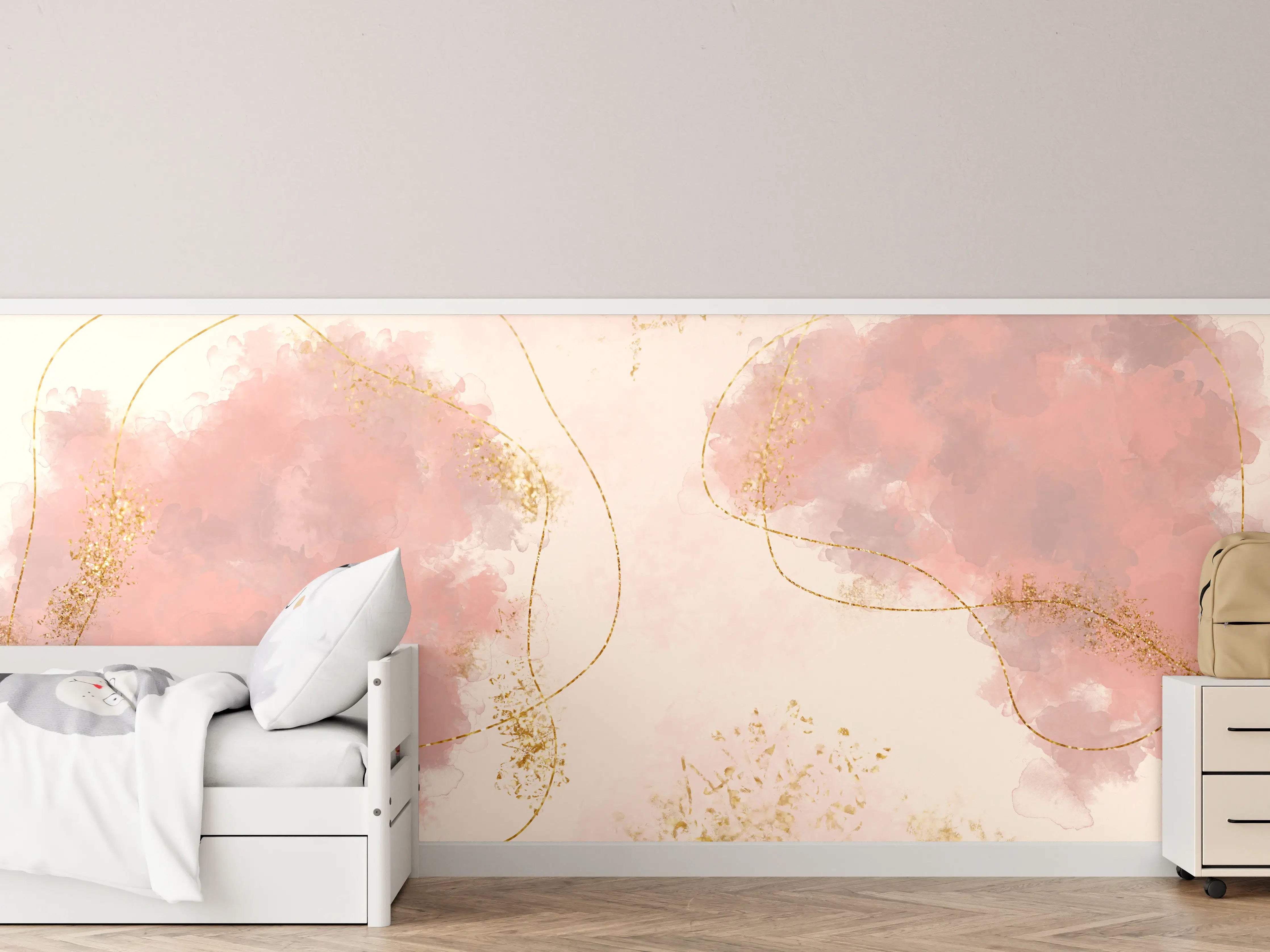 Kinderzimmer Wandgestaltung - Pastell Farben Zeichnung - Rosa