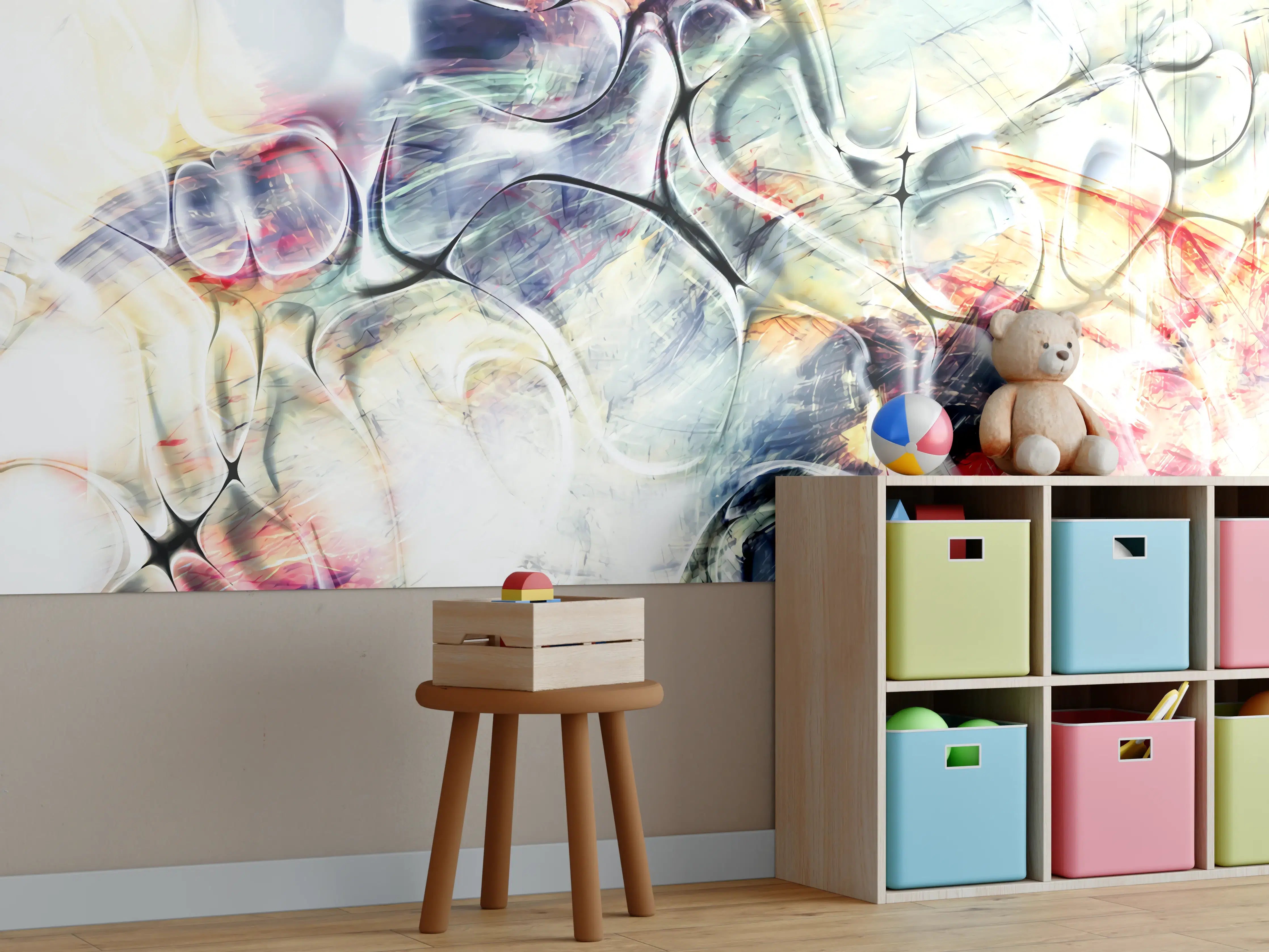 Kinderzimmer Wandgestaltung - Pastellfarben Kunst