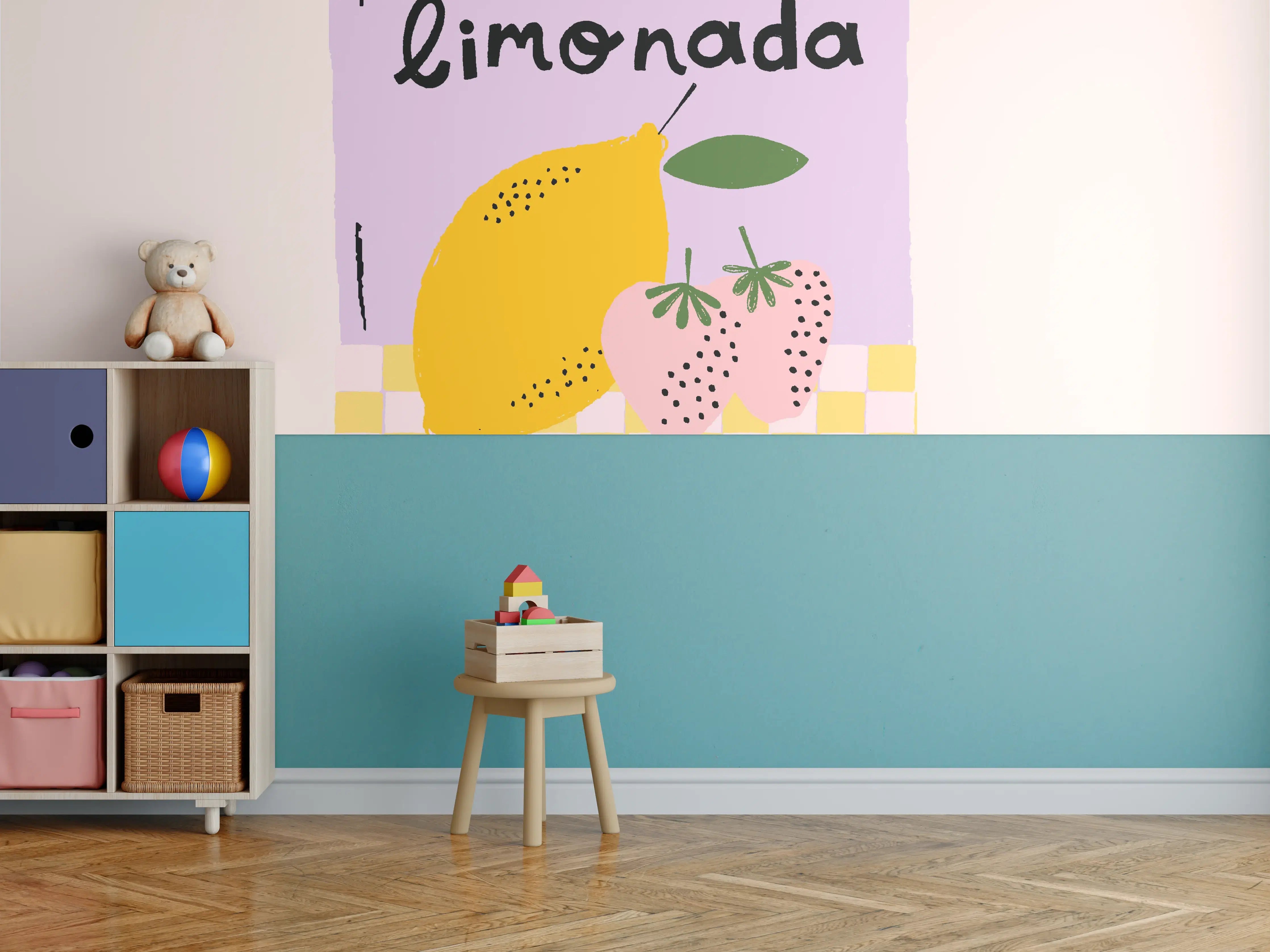 Kinderzimmer Wandgestaltung - Pastellfarbene Limonaden-Dose