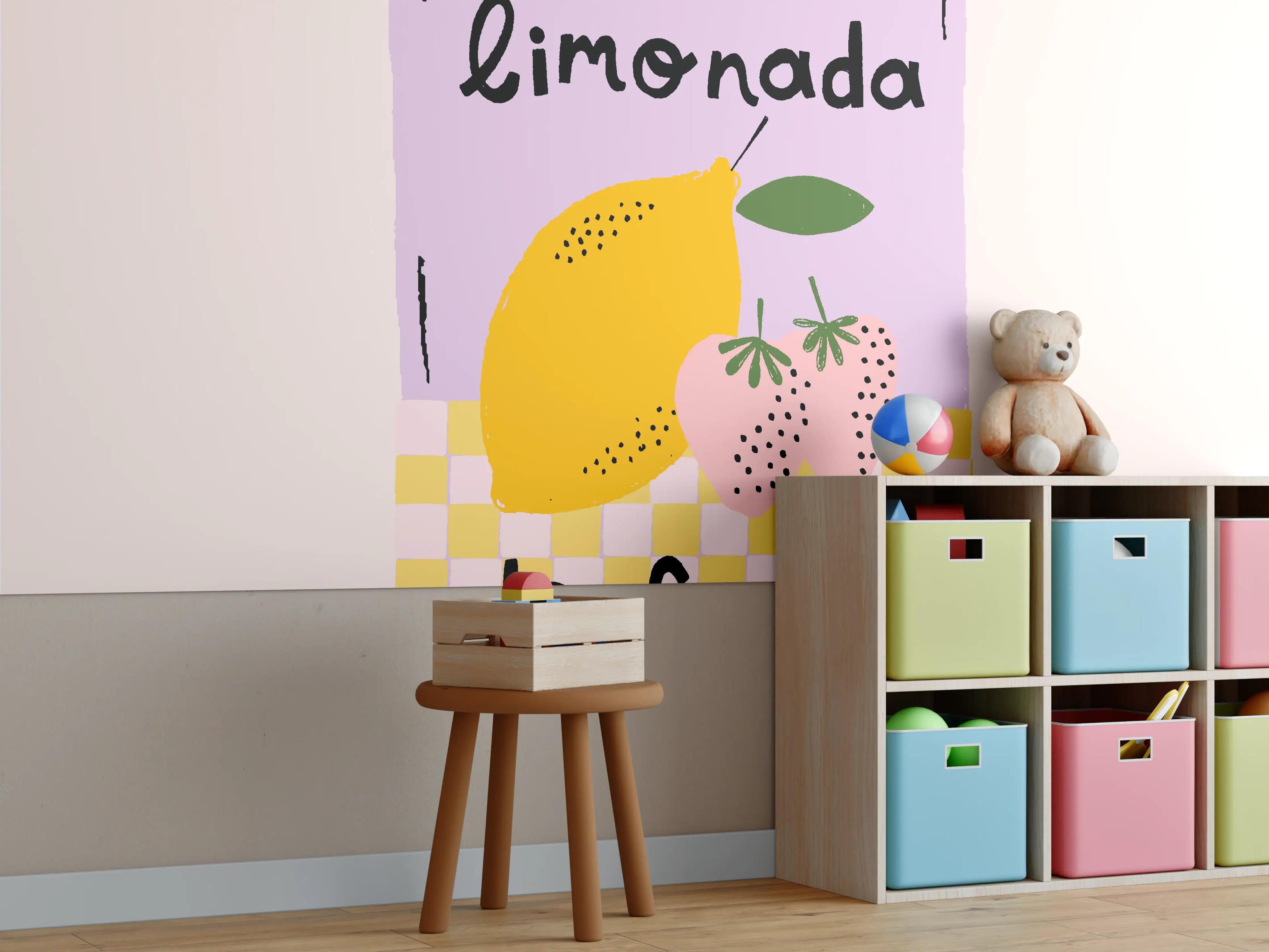 Kinderzimmer Wandgestaltung - Pastellfarbene Limonaden-Dose