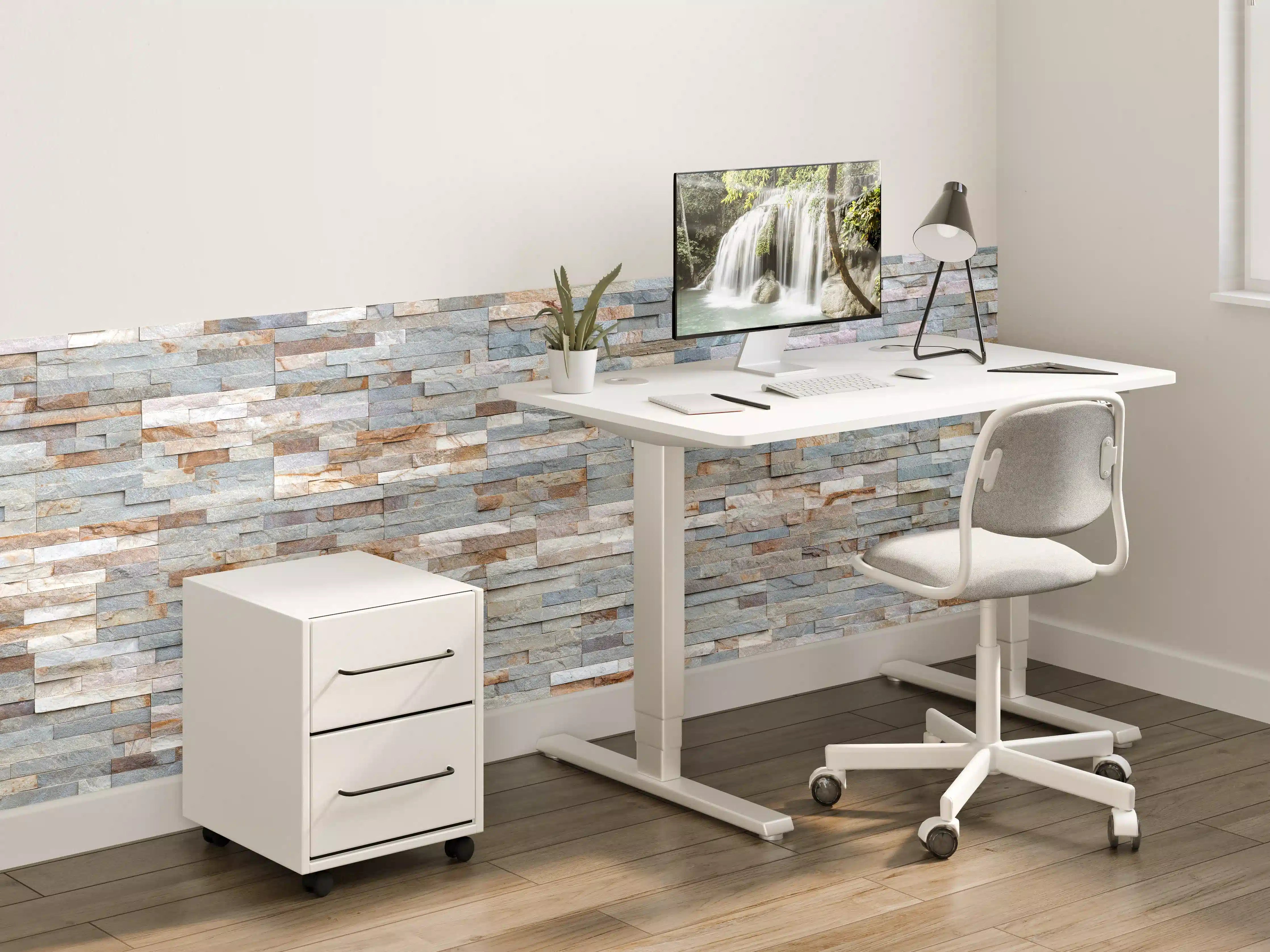 Kinderzimmer Wandgestaltung - Pastellfarbige Schieferstein Textur