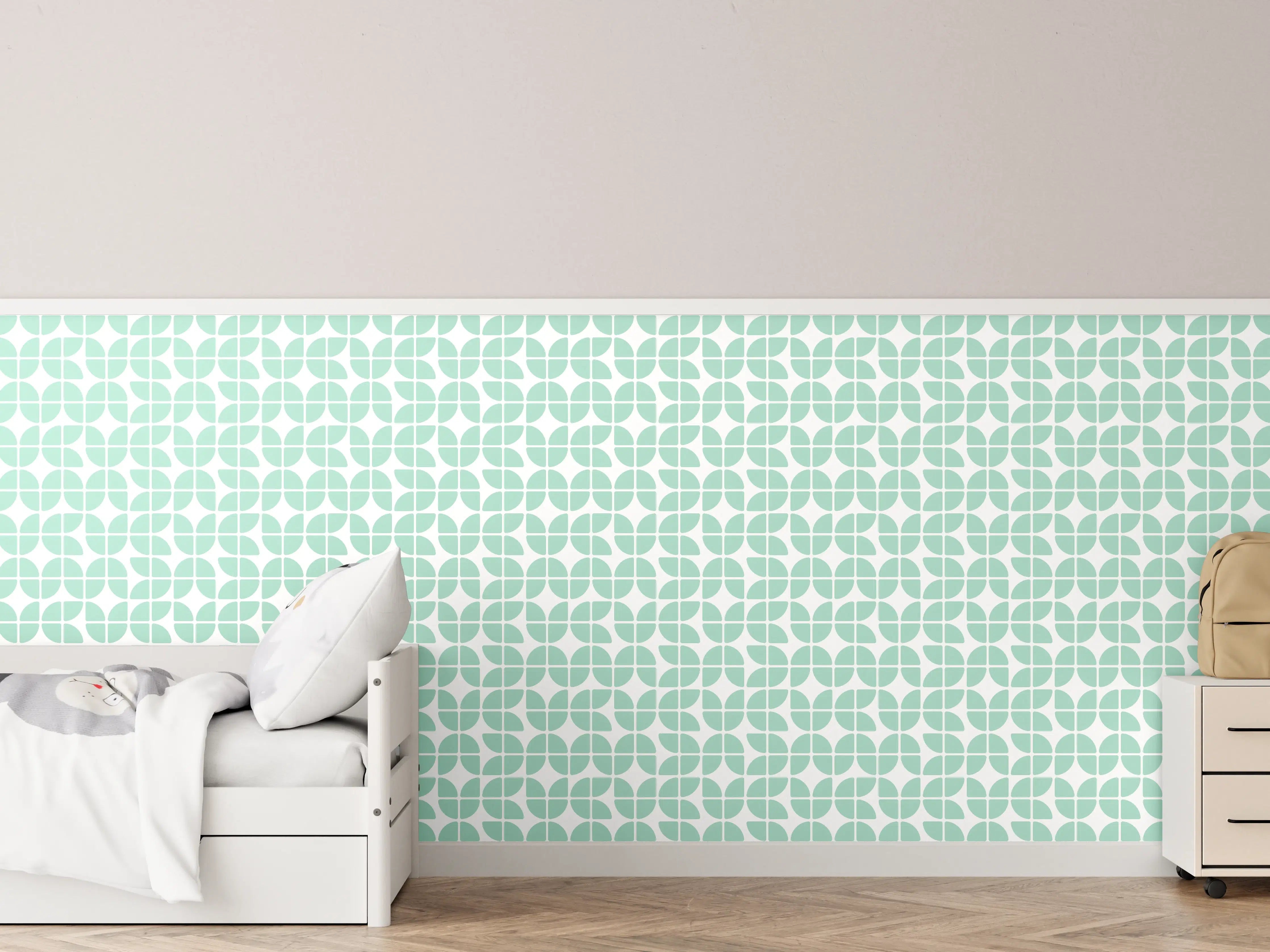 Kinderzimmer Wandgestaltung - Pastellgrüne Retro-Fliese