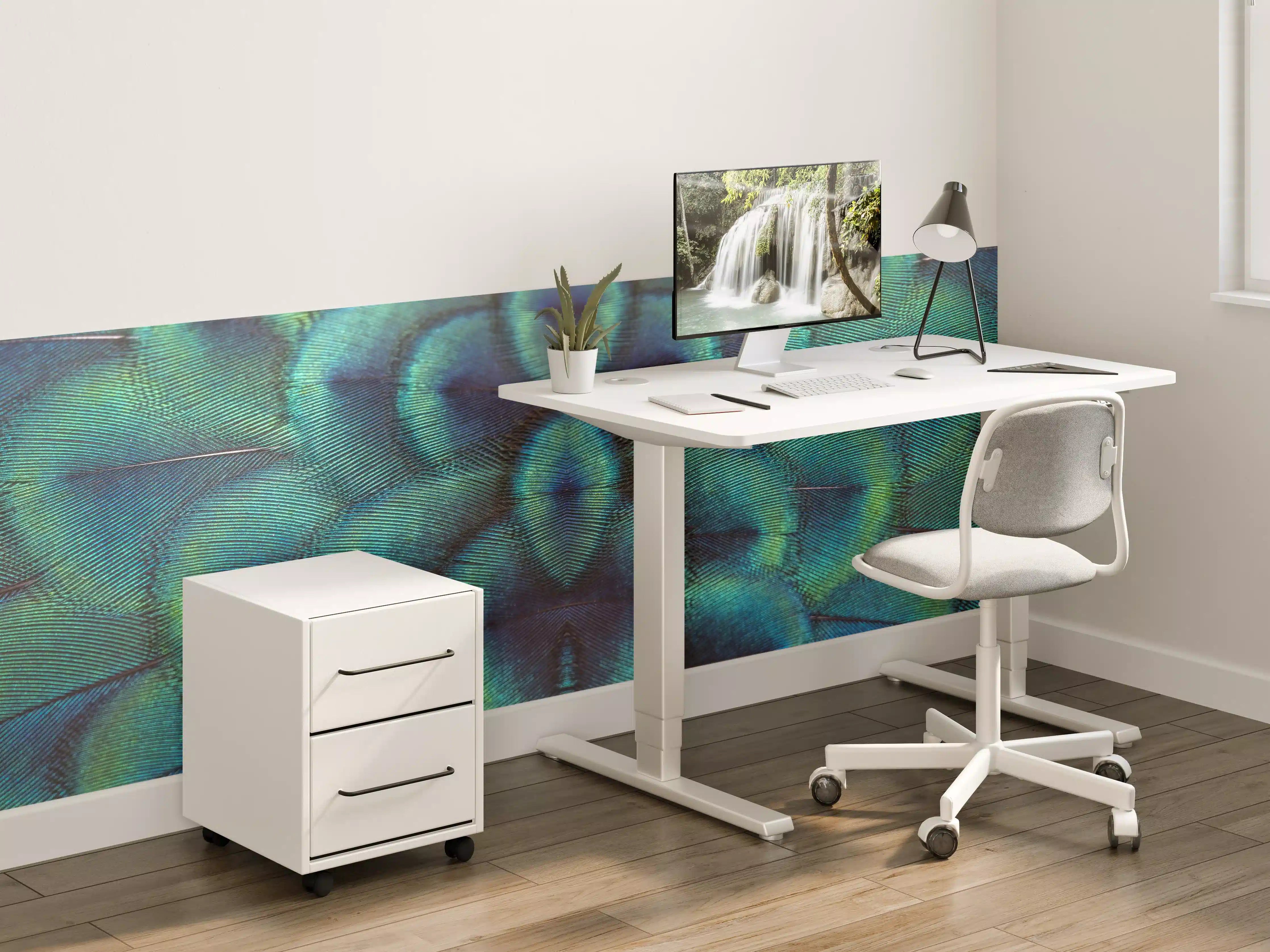 Kinderzimmer Wandgestaltung - Pfauenfedern - Nahaufnahme