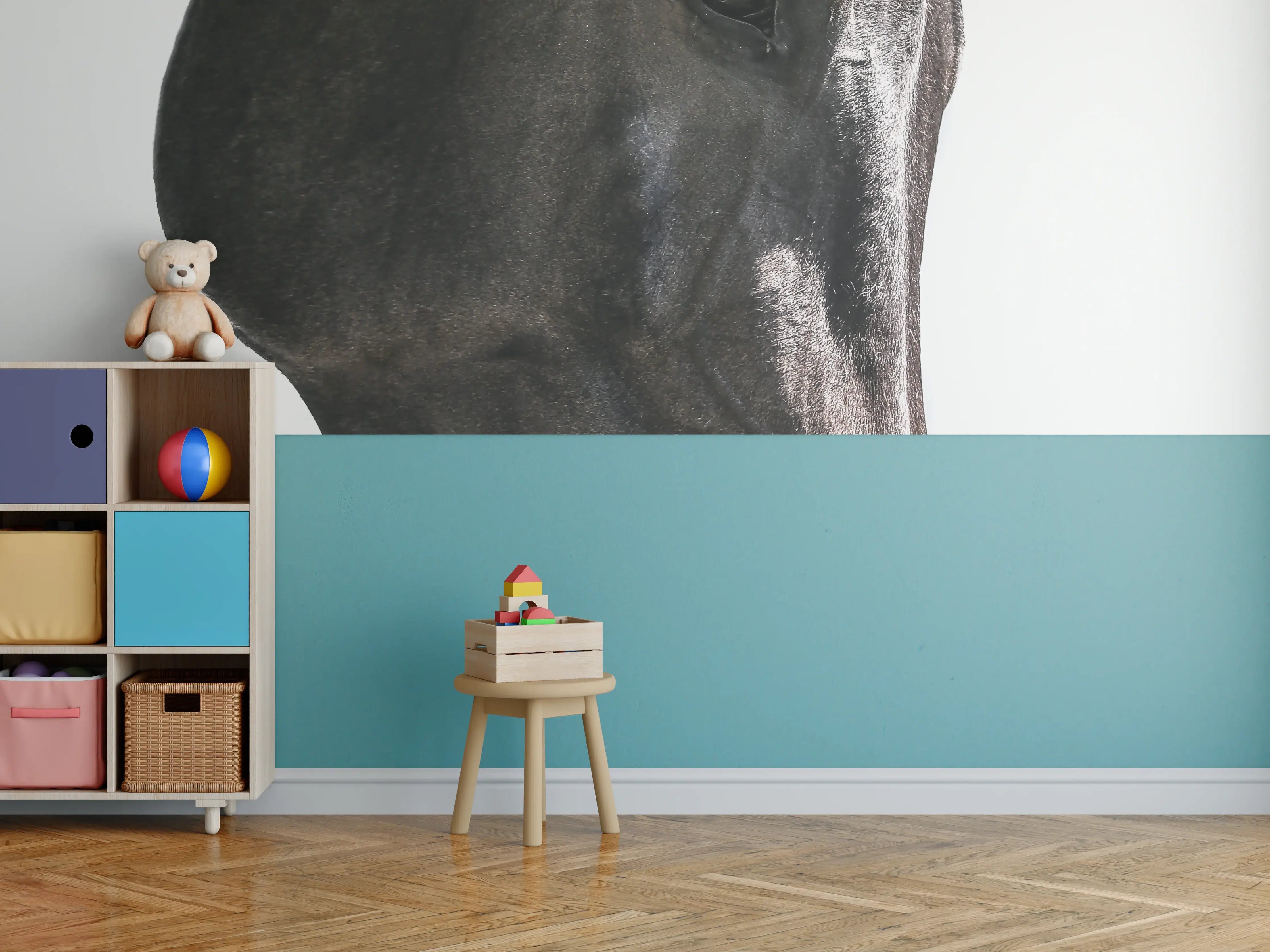 Kinderzimmer Wandgestaltung - Pferd - Nahaufnahme