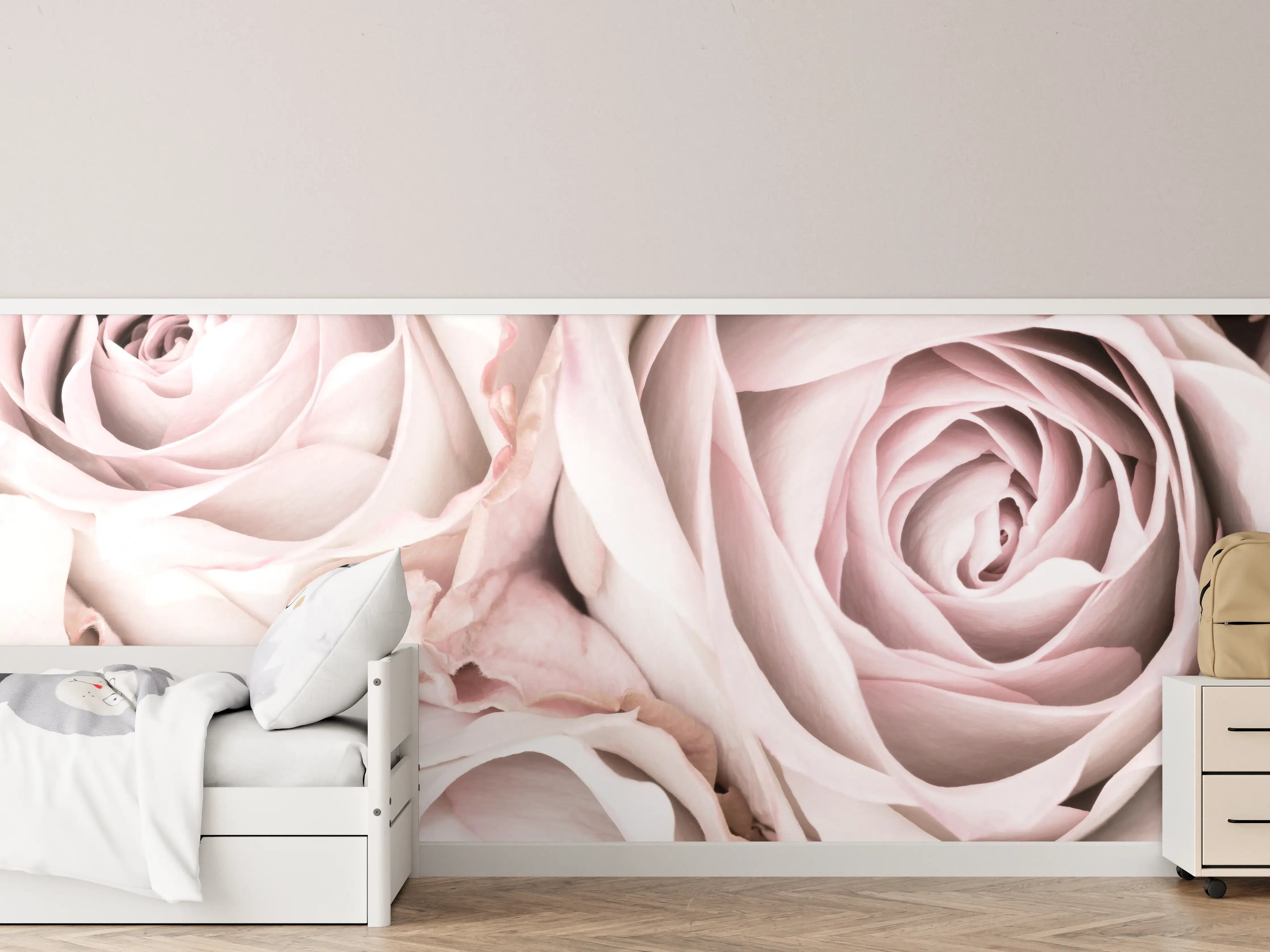 Kinderzimmer Wandgestaltung - Pinke Rosen - Floral