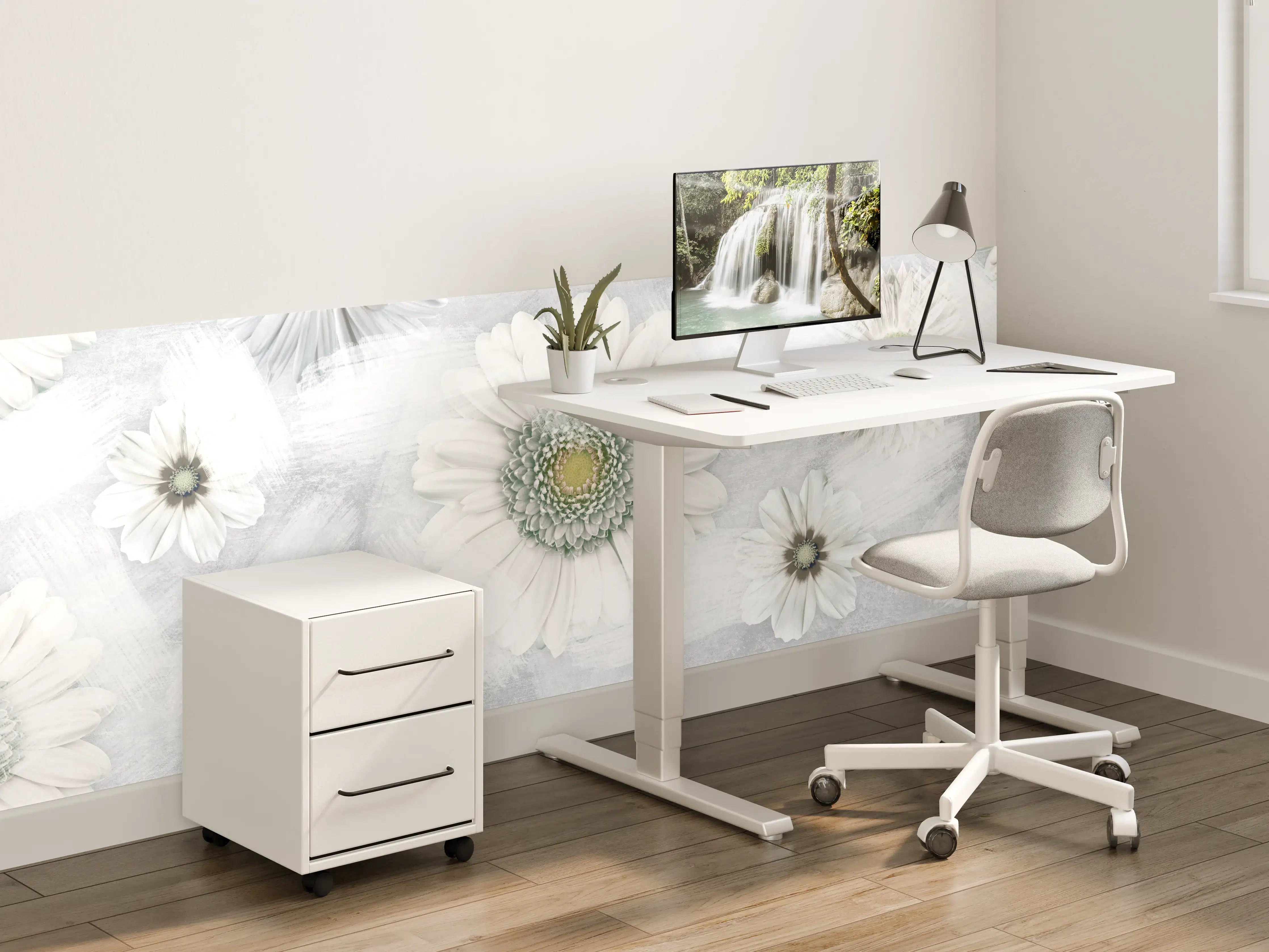 Kinderzimmer Wandgestaltung - Pinsel Effekt - Blumen Muster