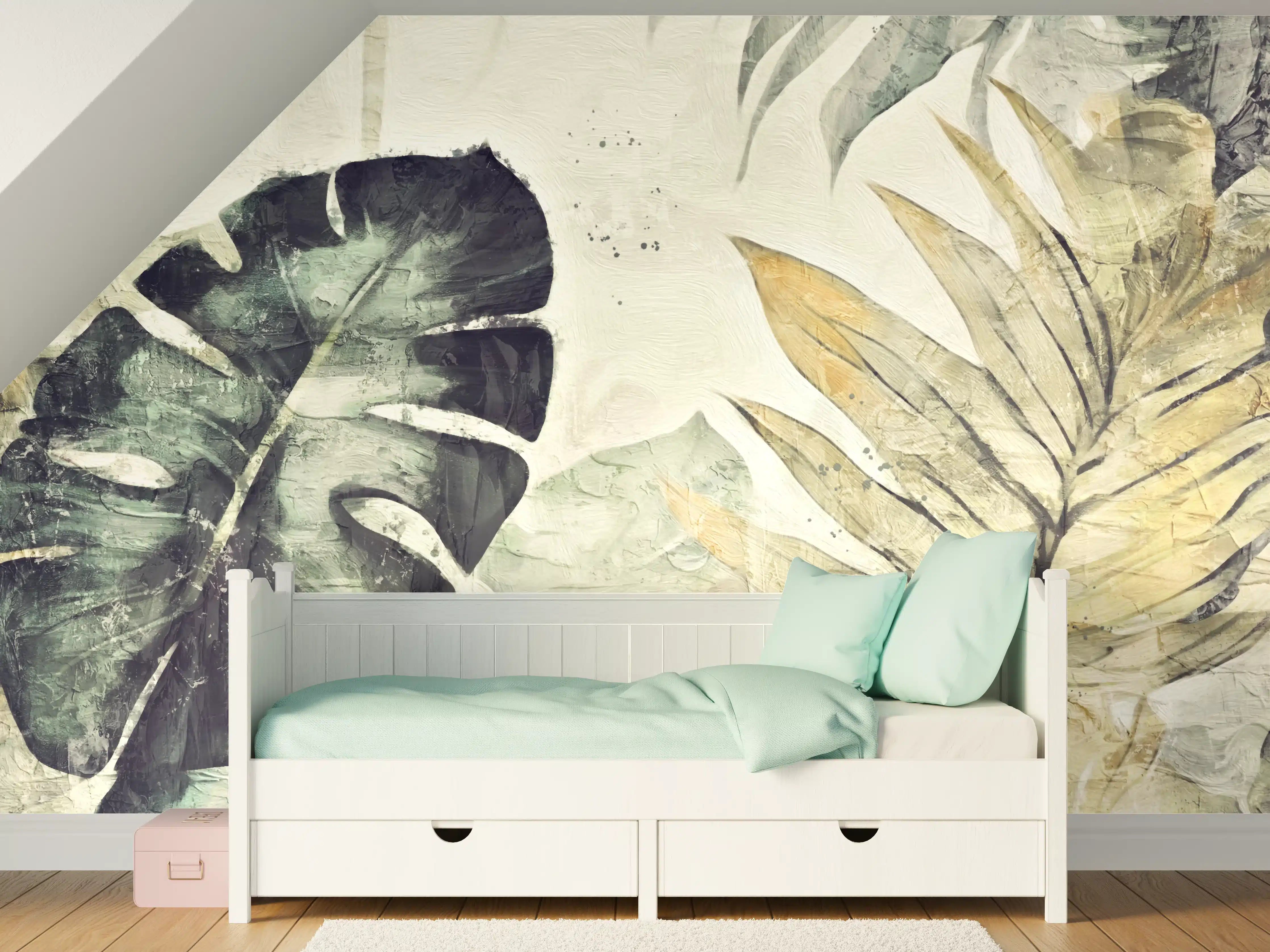 Kinderzimmer Wandgestaltung - Pinselkunst - Floral