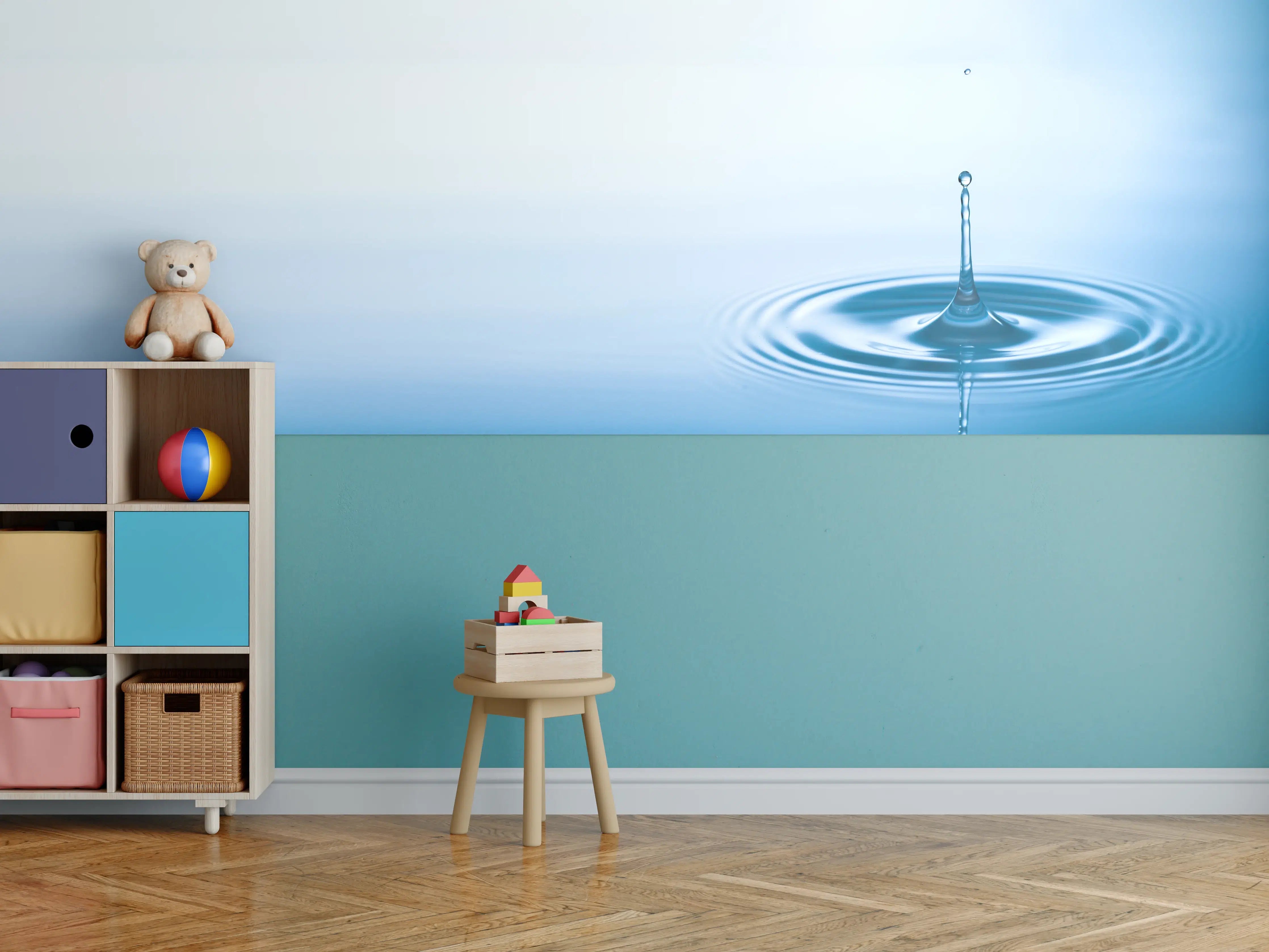 Kinderzimmer Wandgestaltung - Plätschern der fallenden Wassertropfen