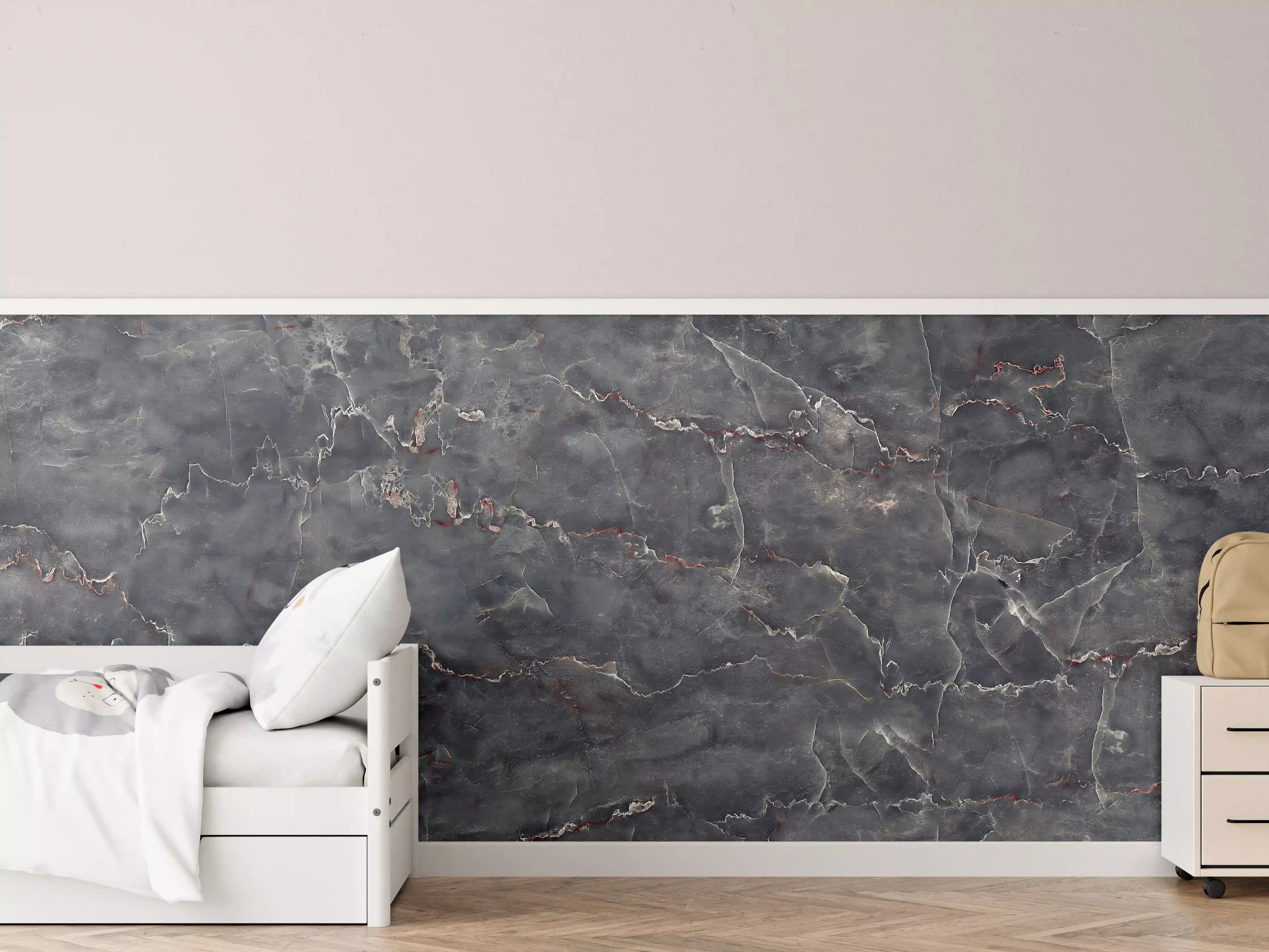 Kinderzimmer Wandgestaltung - Polierter Onyxmarmor mit Adern