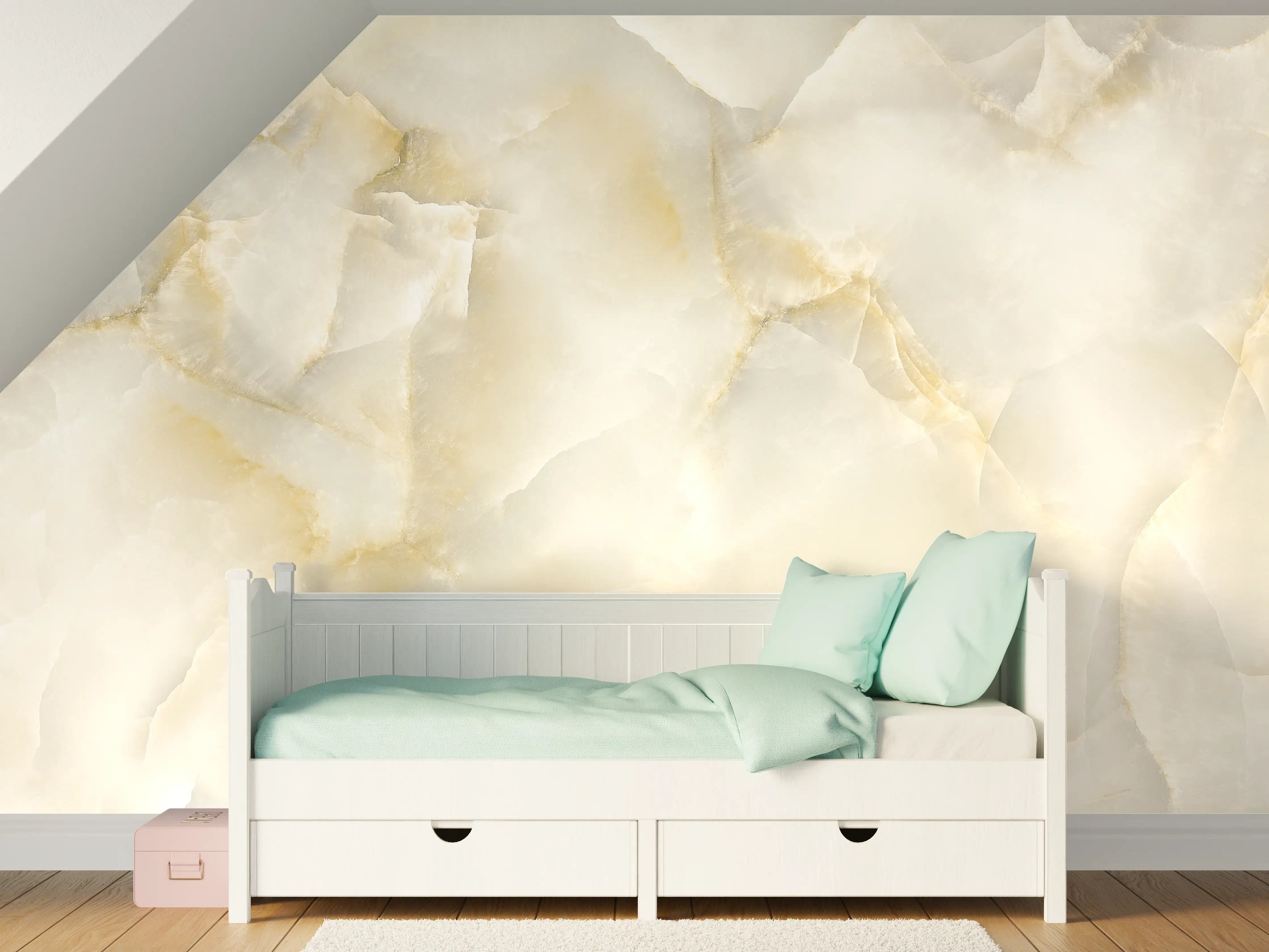 Kinderzimmer Wandgestaltung - Polierter Terazzo Steinboden