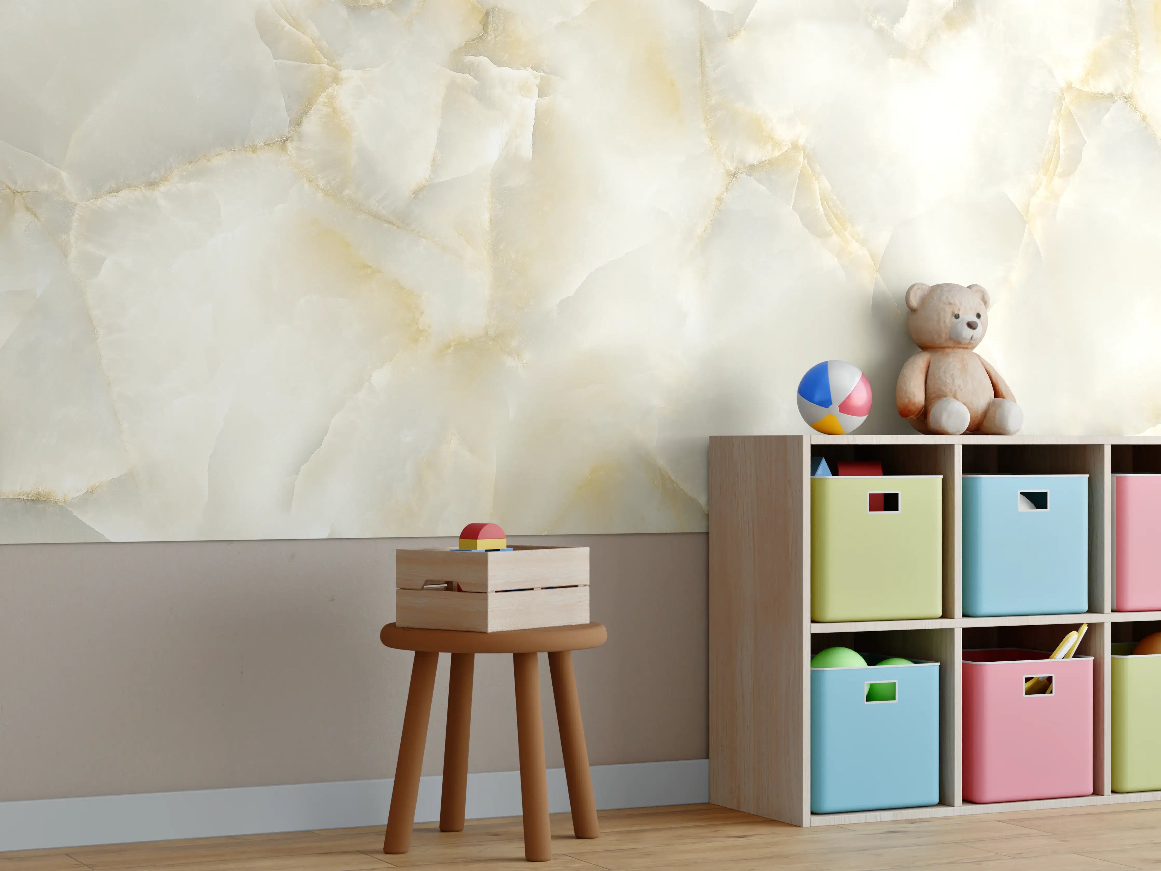 Kinderzimmer Wandgestaltung - Polierter Terazzo Steinboden