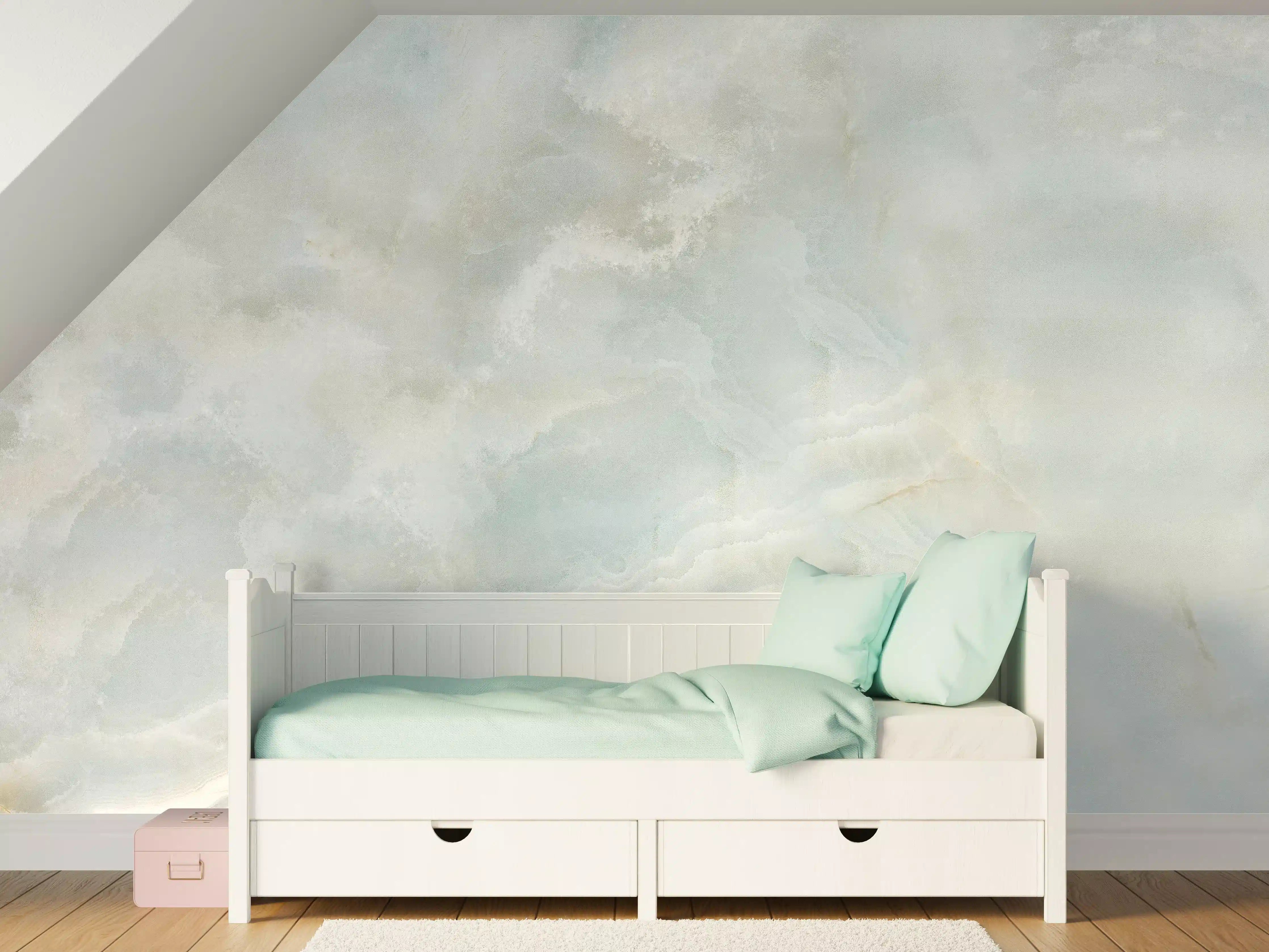 Kinderzimmer Wandgestaltung - Polierter heller Onyx-Marmor