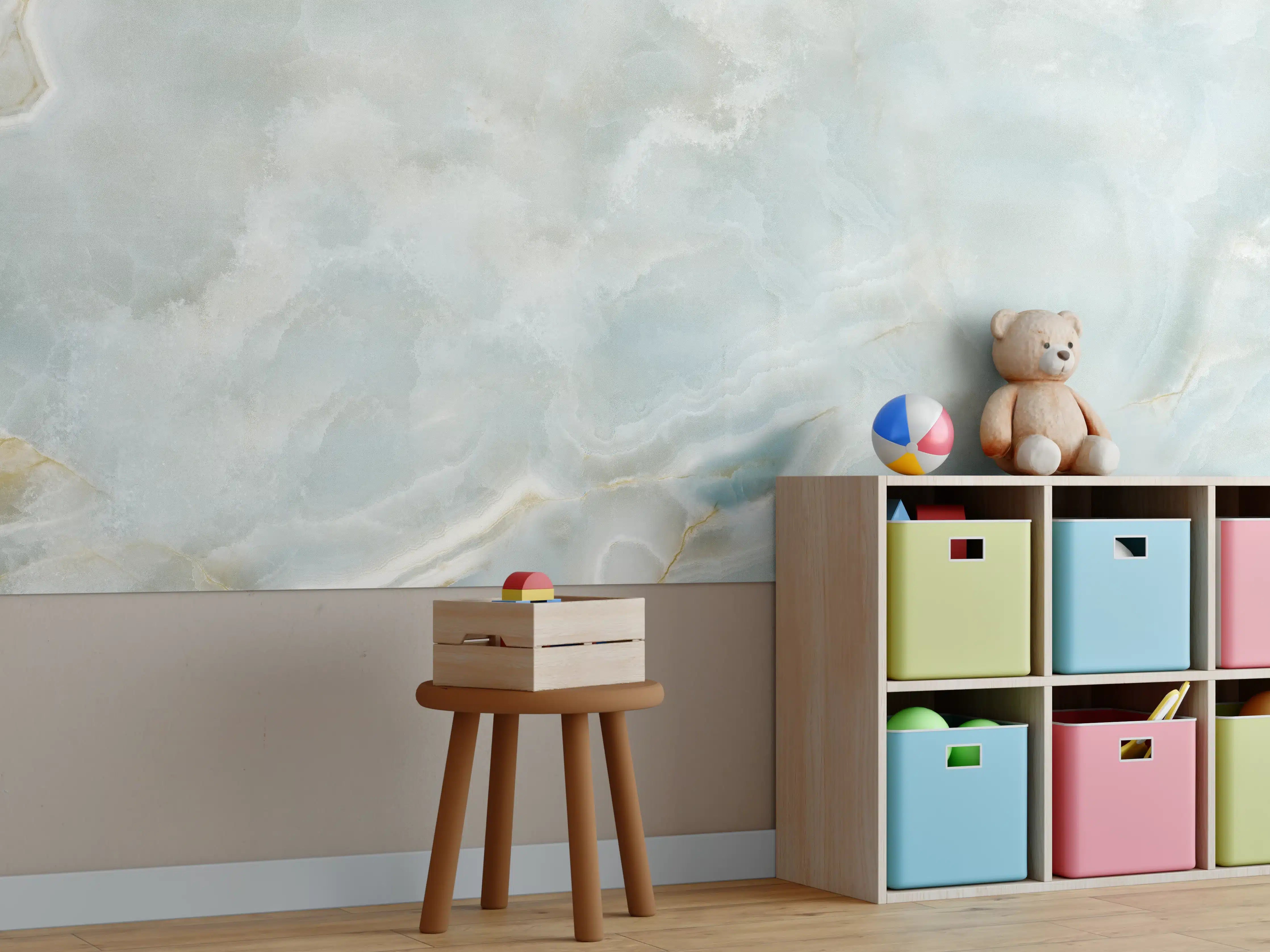 Kinderzimmer Wandgestaltung - Polierter heller Onyx-Marmor