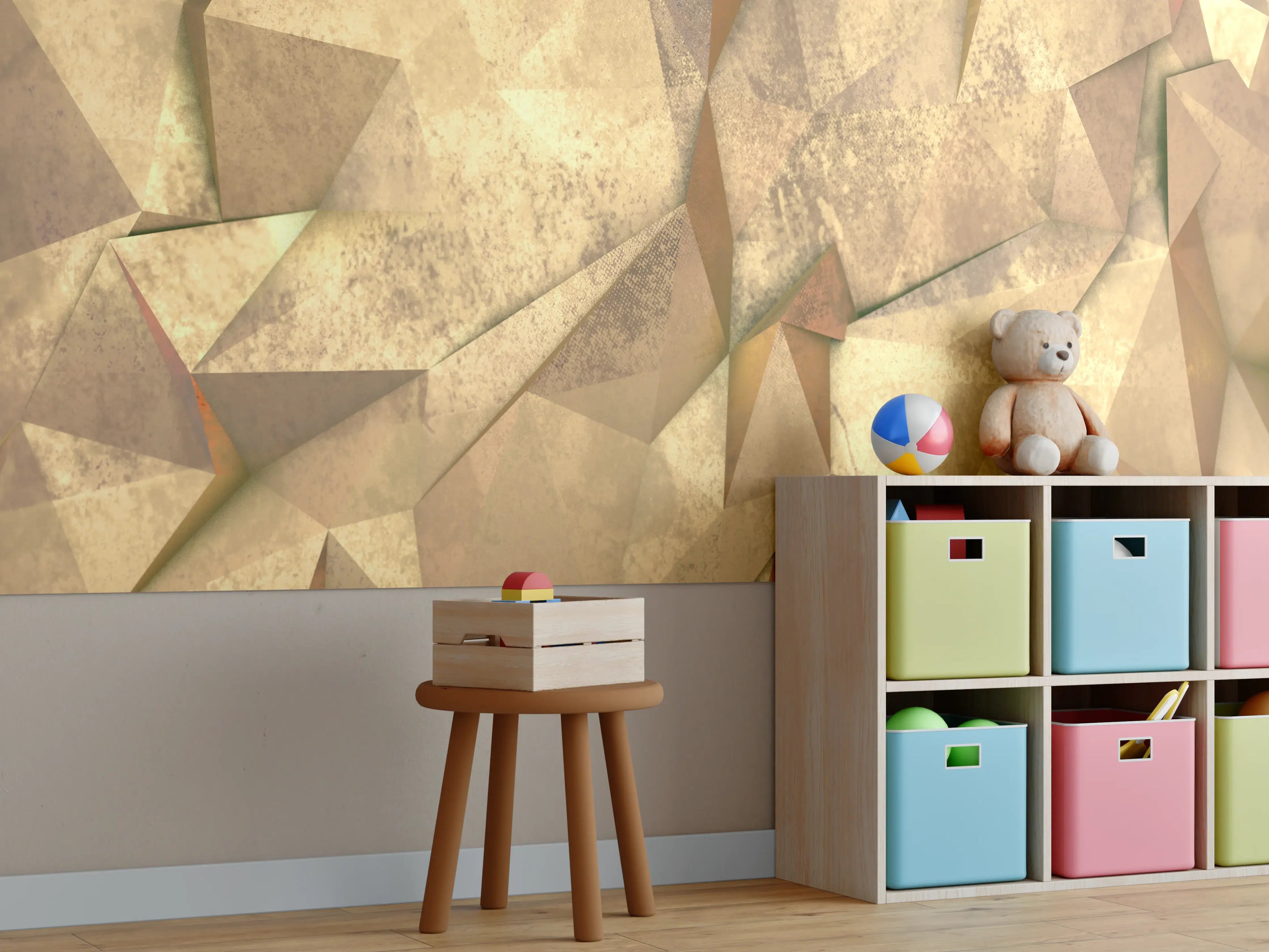 Kinderzimmer Wandgestaltung - Polygonale Hntergrund Textur