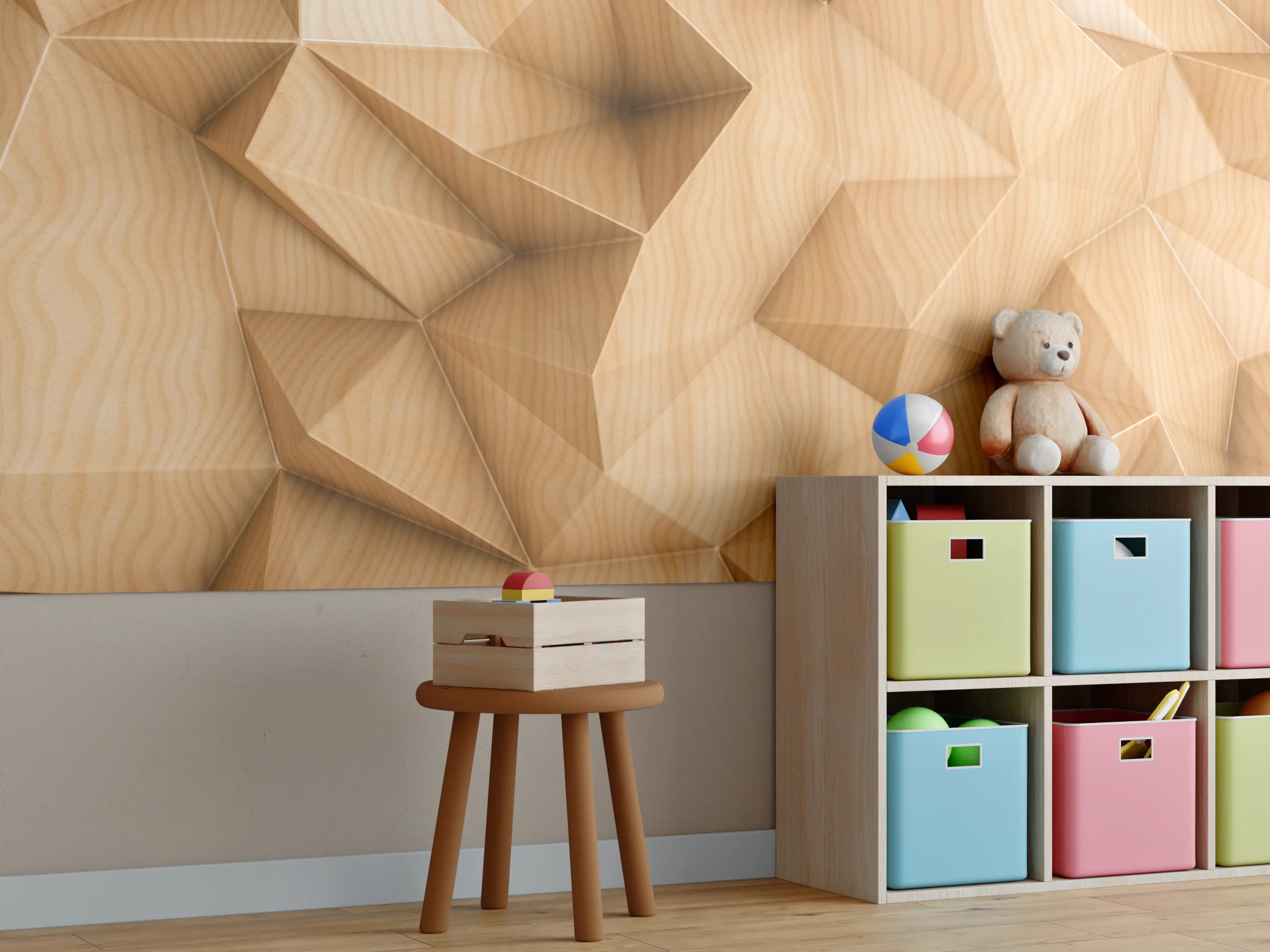 Kinderzimmer Wandgestaltung - Polygonaler abstrakter Hintergrund
