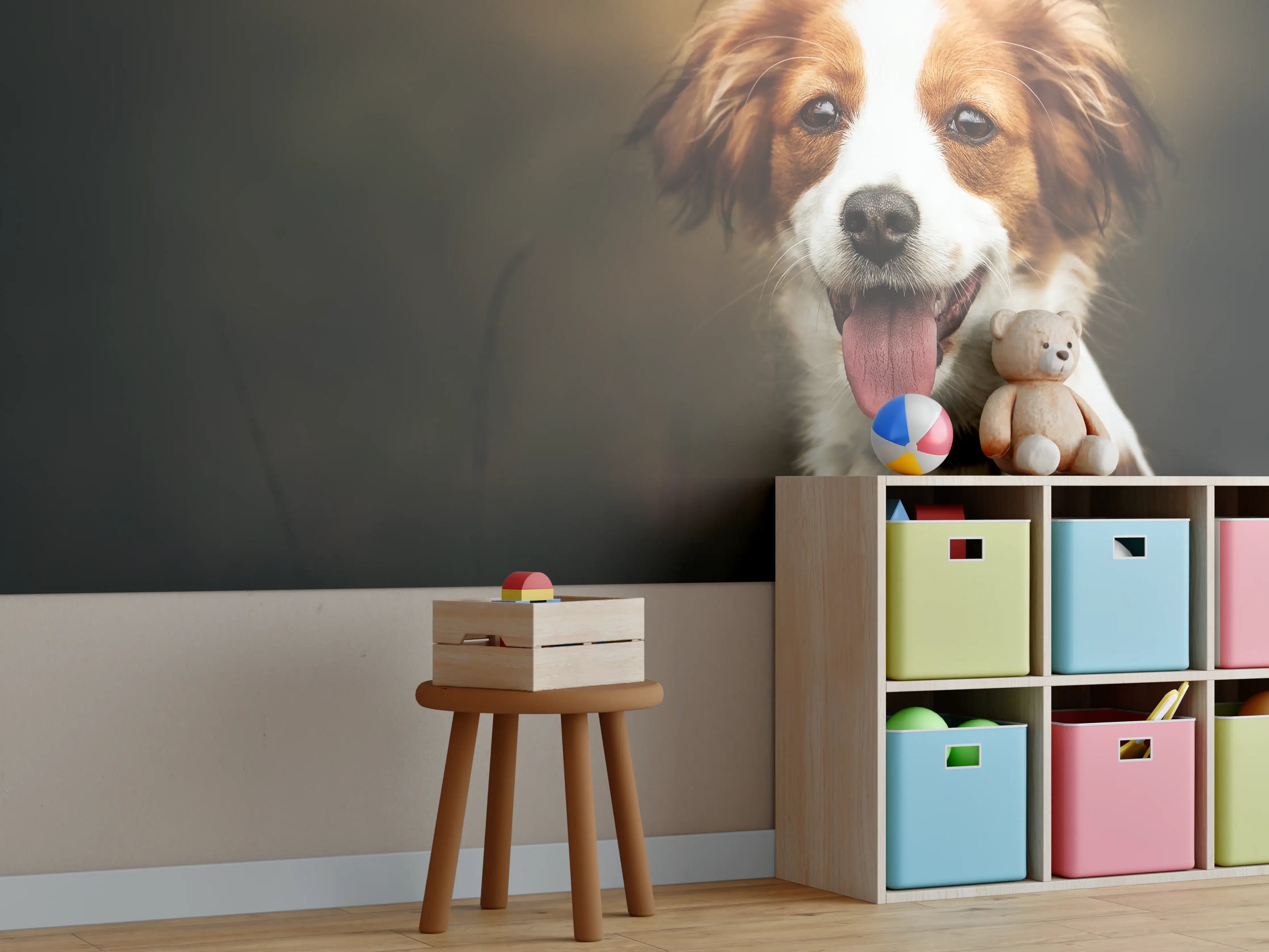 Kinderzimmer Wandgestaltung - Porträt eines niedlichen Kooiker-Hundes