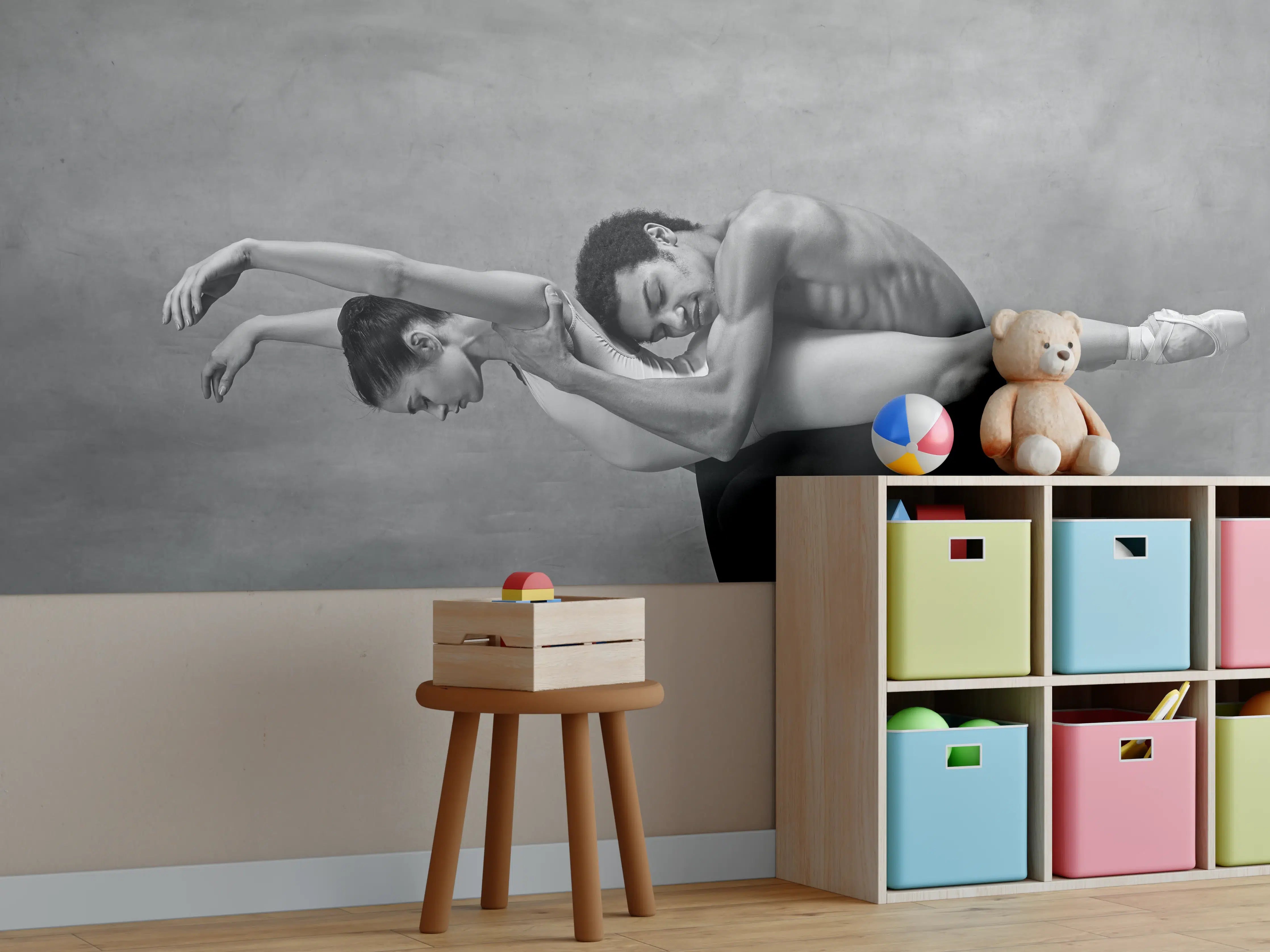 Kinderzimmer Wandgestaltung - Posierendes Paar Balletttänzer