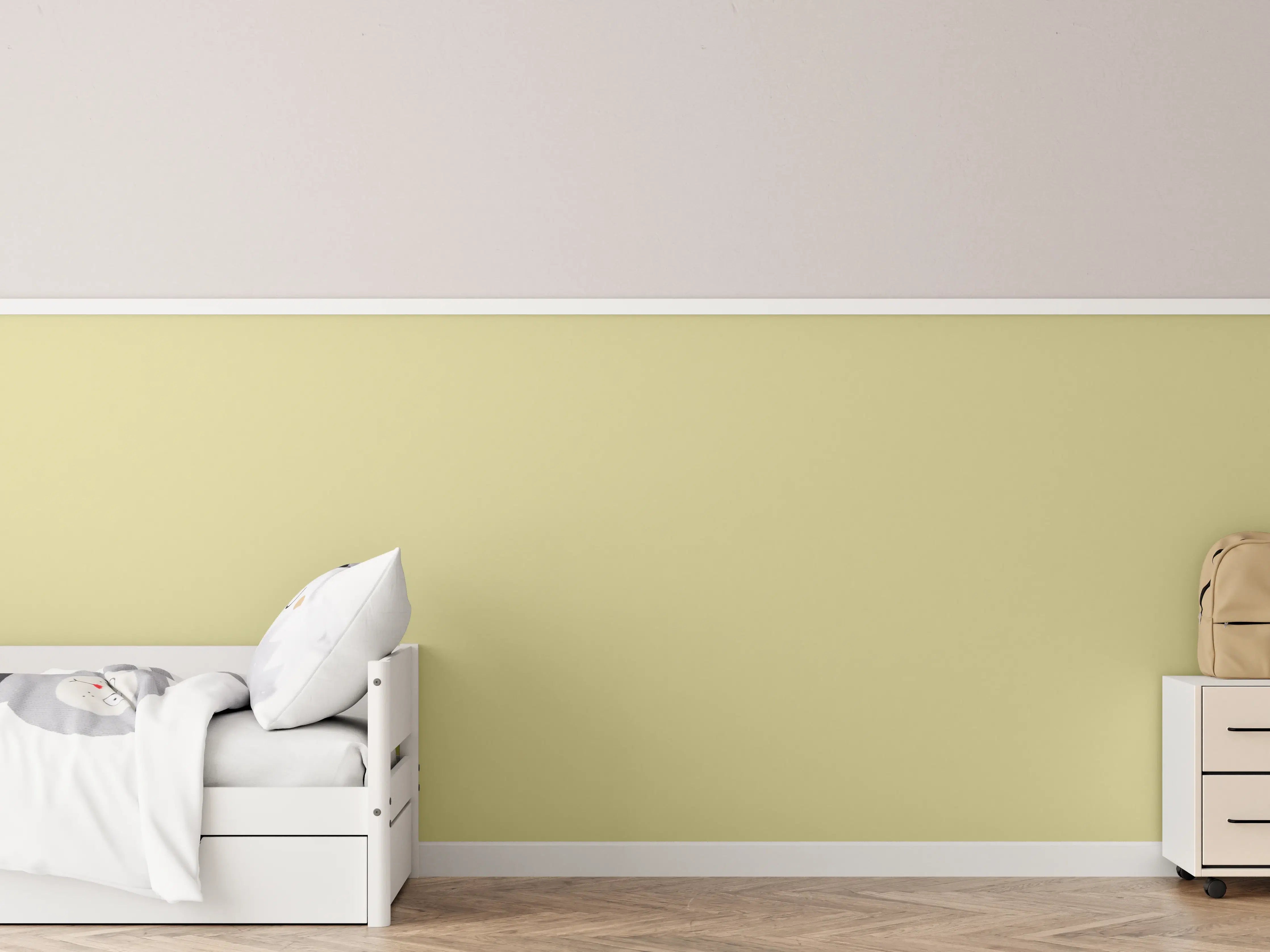 Kinderzimmer Wandgestaltung - RAL 1000 (Grünbeige)