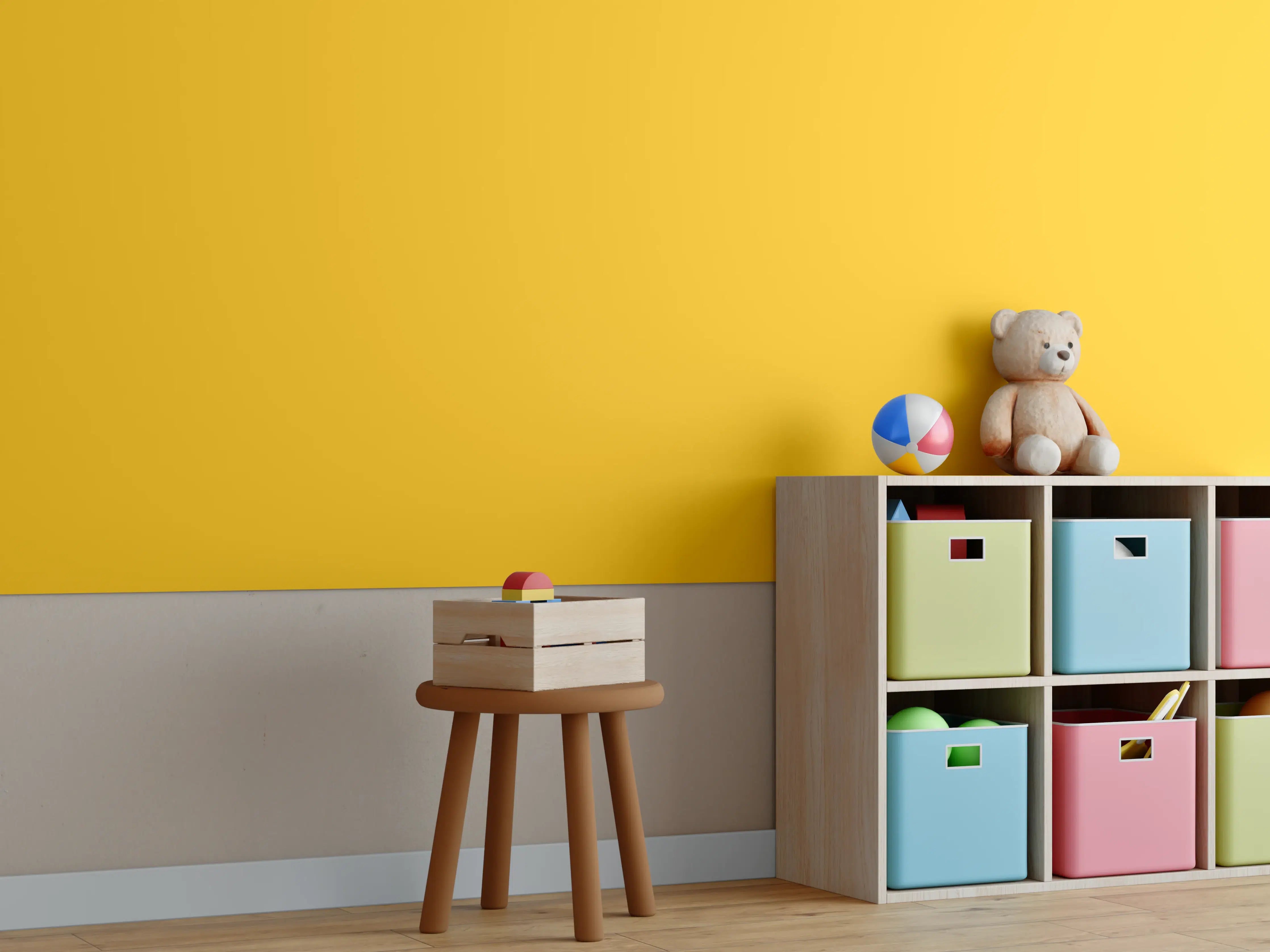 Kinderzimmer Wandgestaltung - RAL 1003 (Signalgelb)