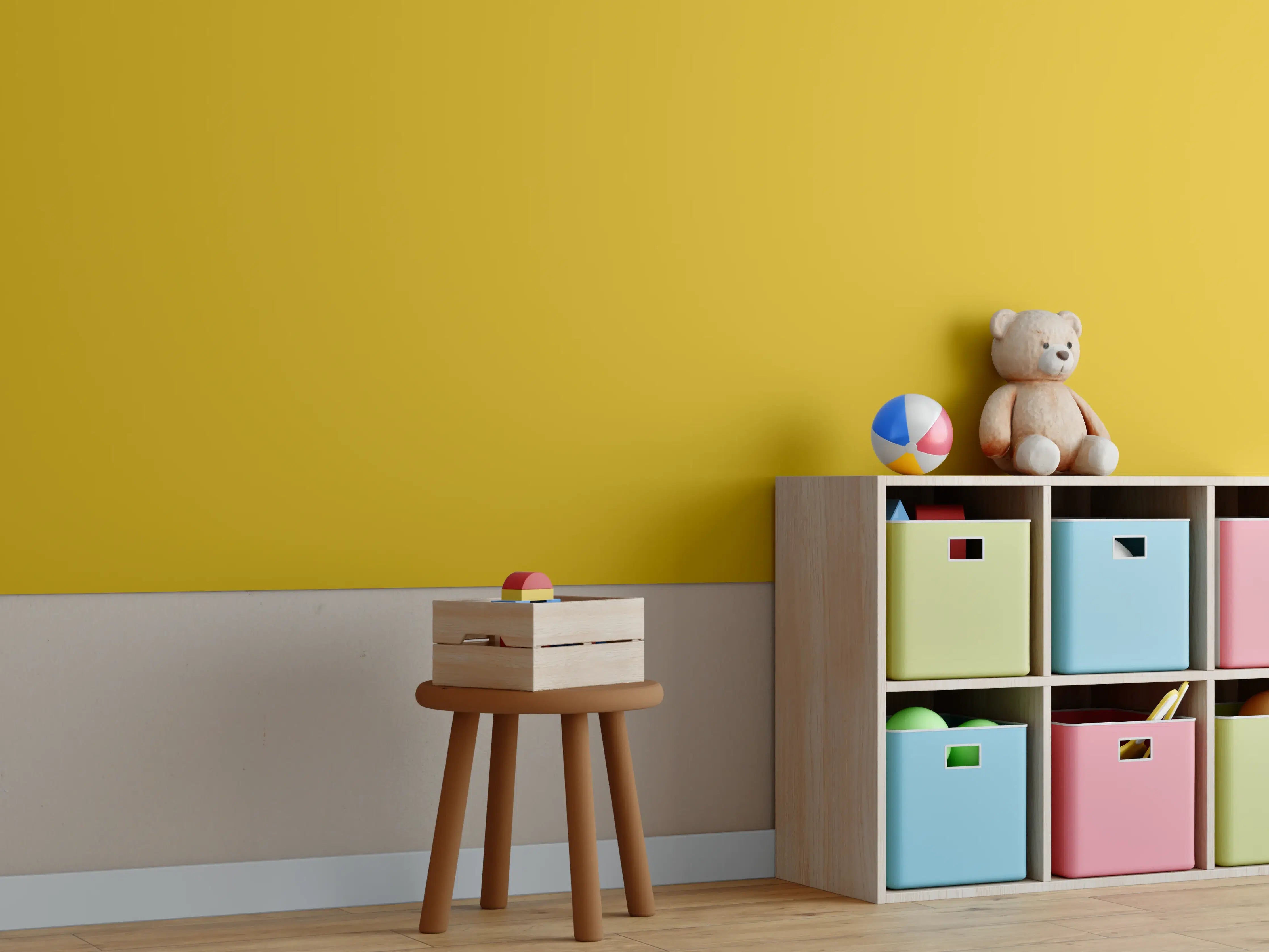 Kinderzimmer Wandgestaltung - RAL 1005 (Honiggelb)