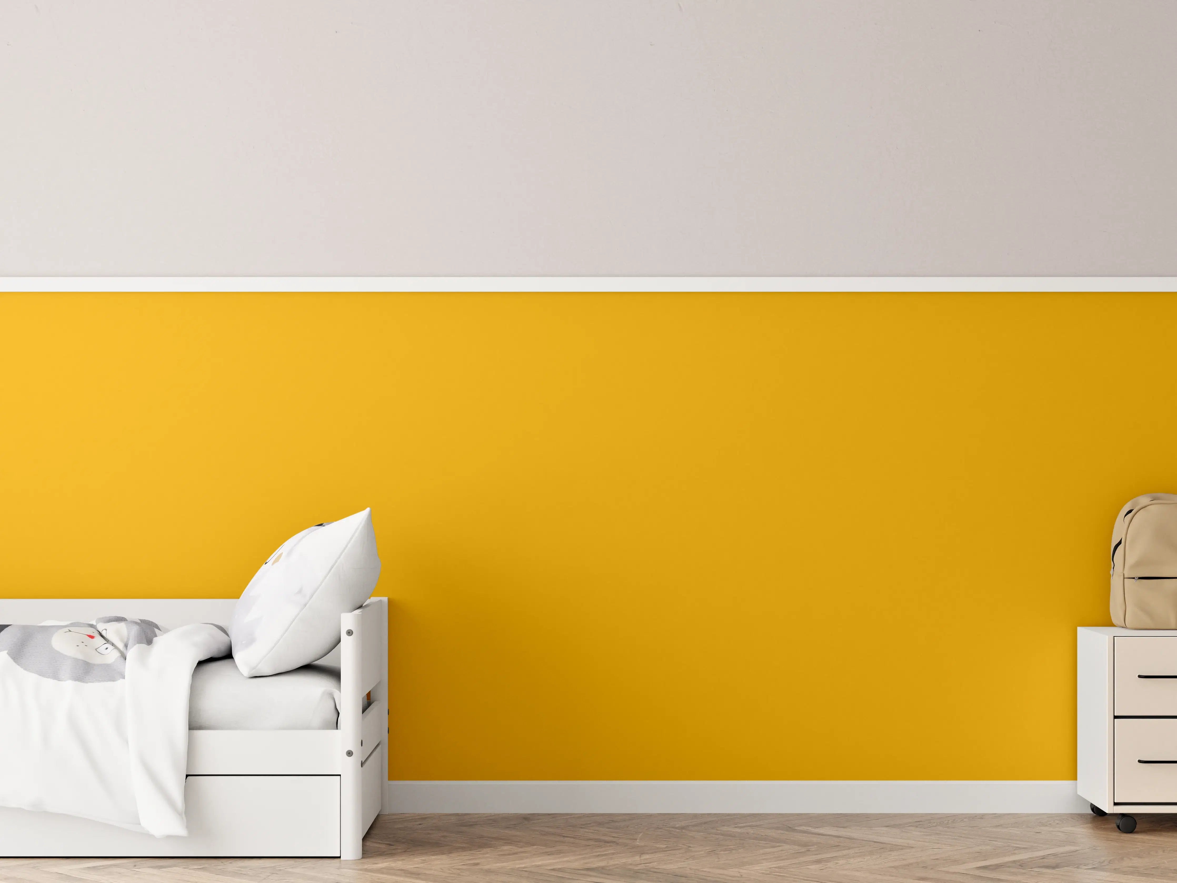 Kinderzimmer Wandgestaltung - RAL 1006 (Maisgelb)