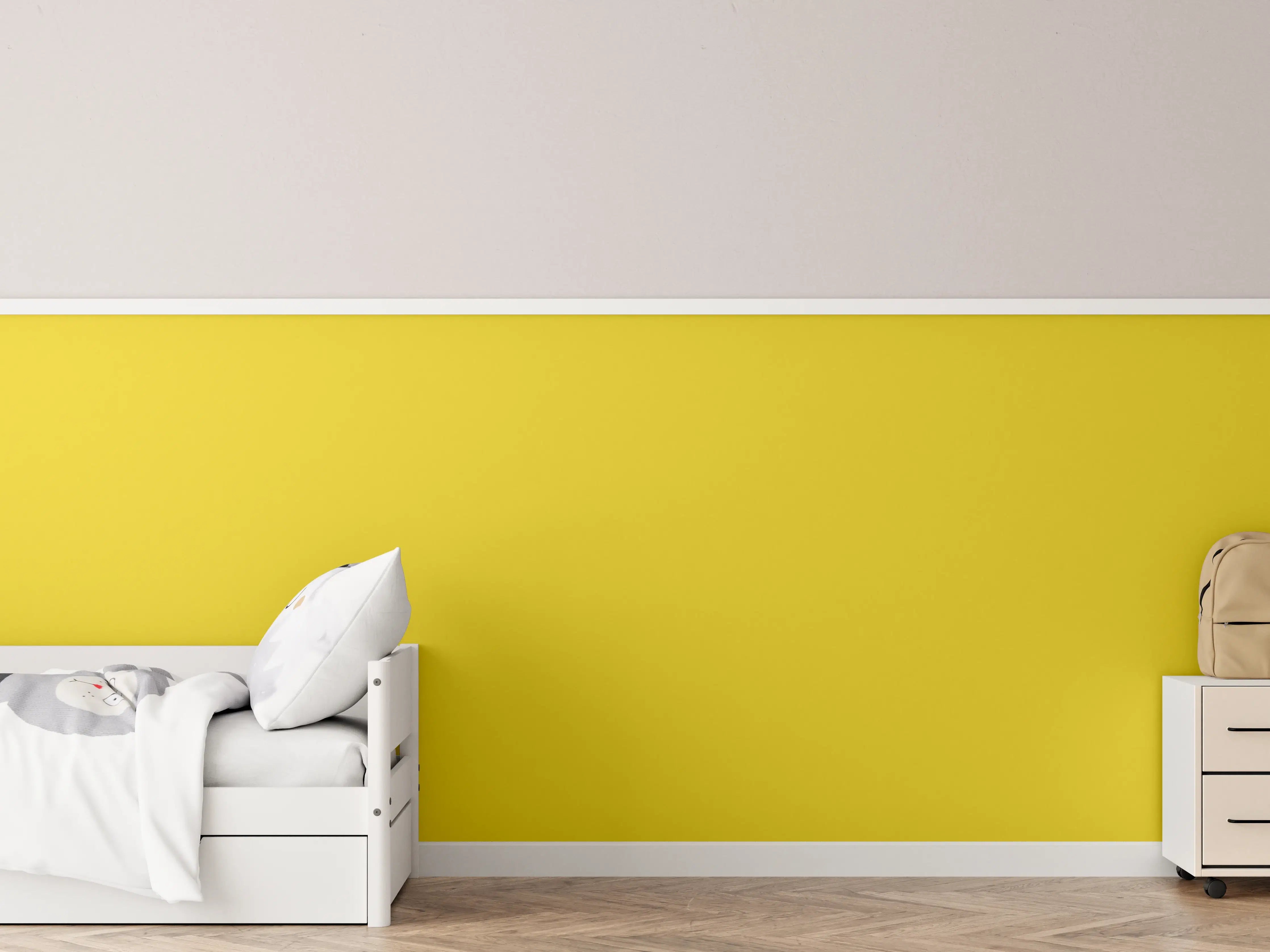 Kinderzimmer Wandgestaltung - RAL 1012 (Zitronengelb)