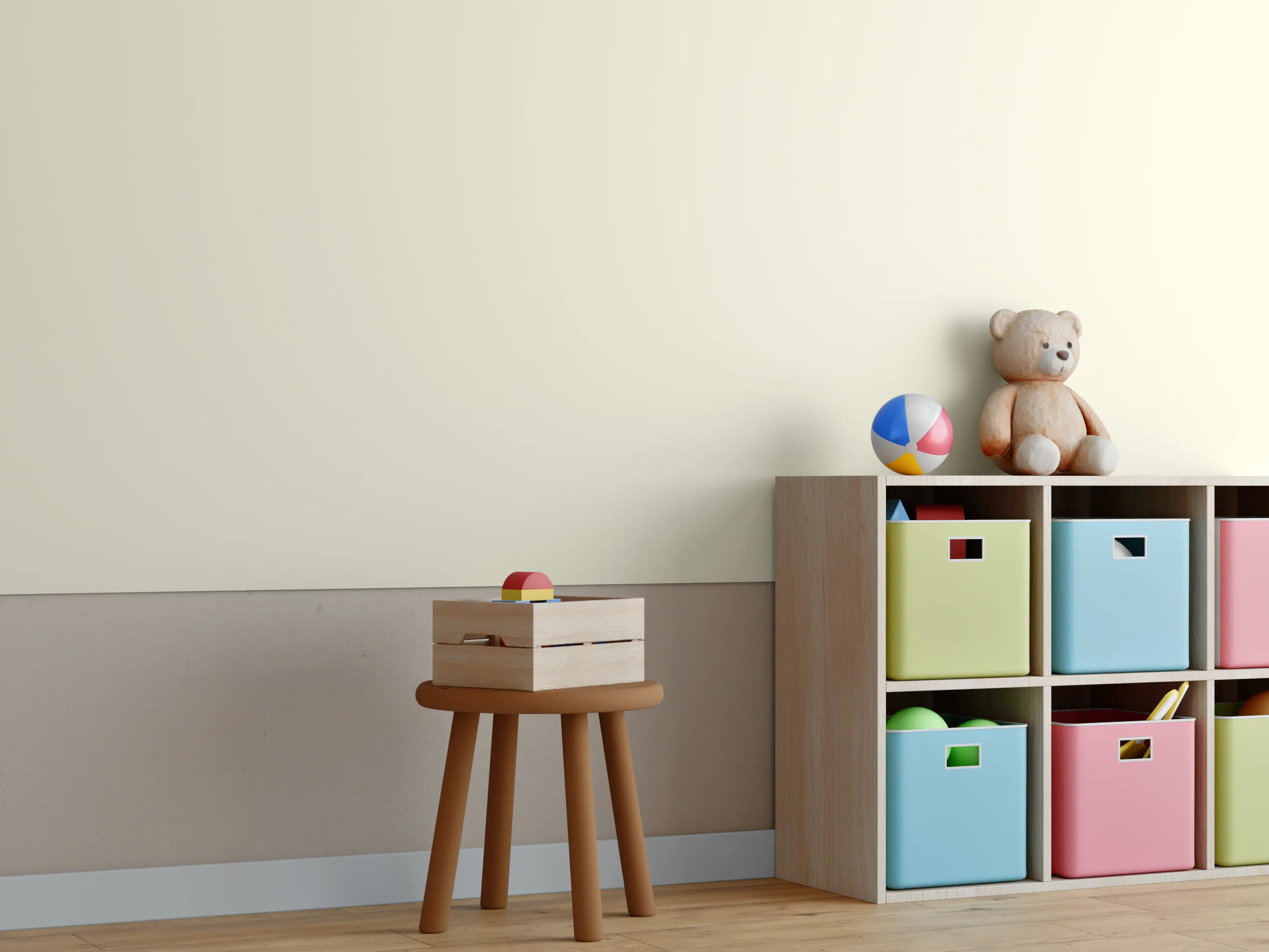 Kinderzimmer Wandgestaltung - RAL 1013 (Austernweiß)