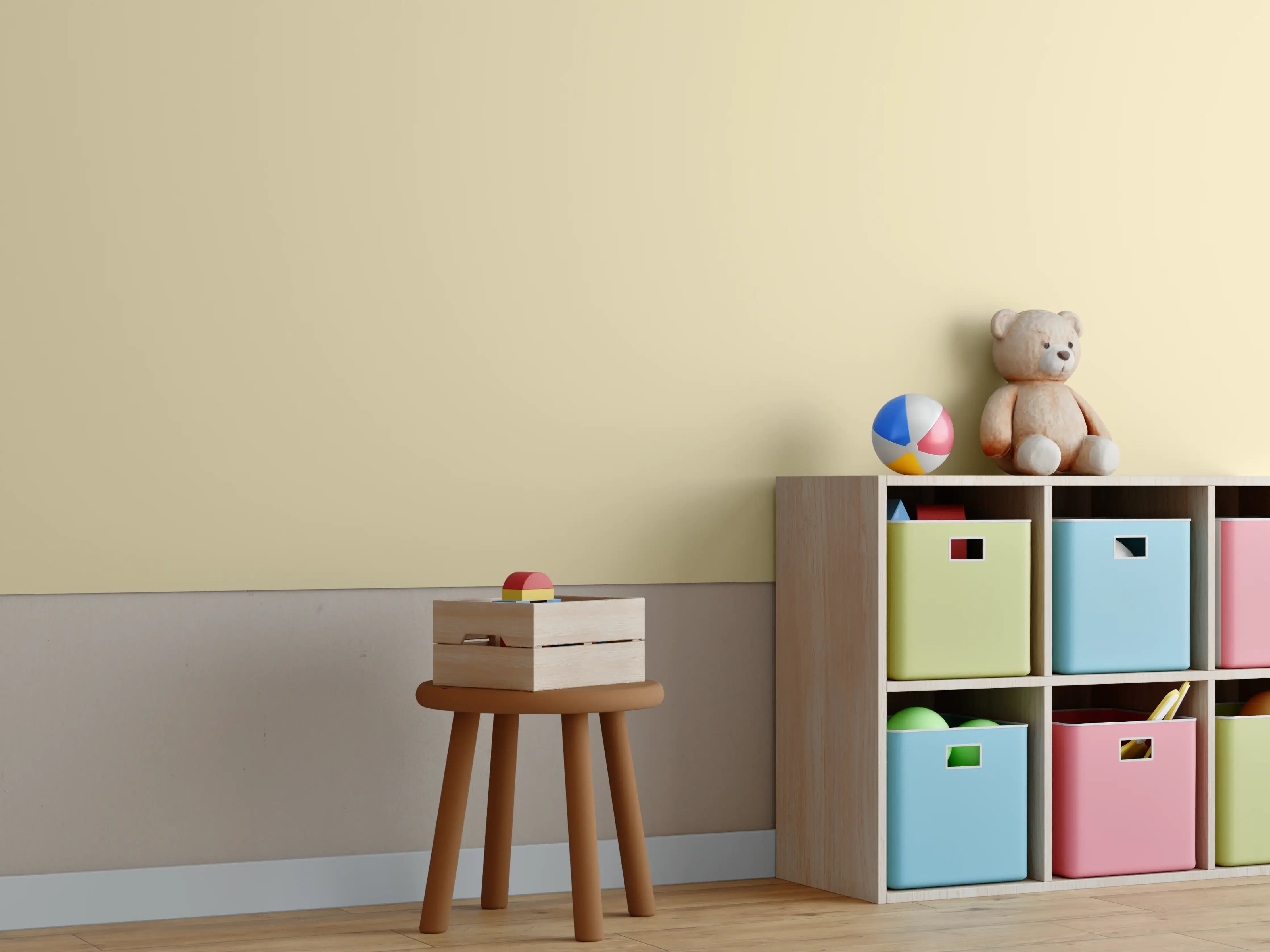 Kinderzimmer Wandgestaltung - RAL 1014 (Elfenbein)