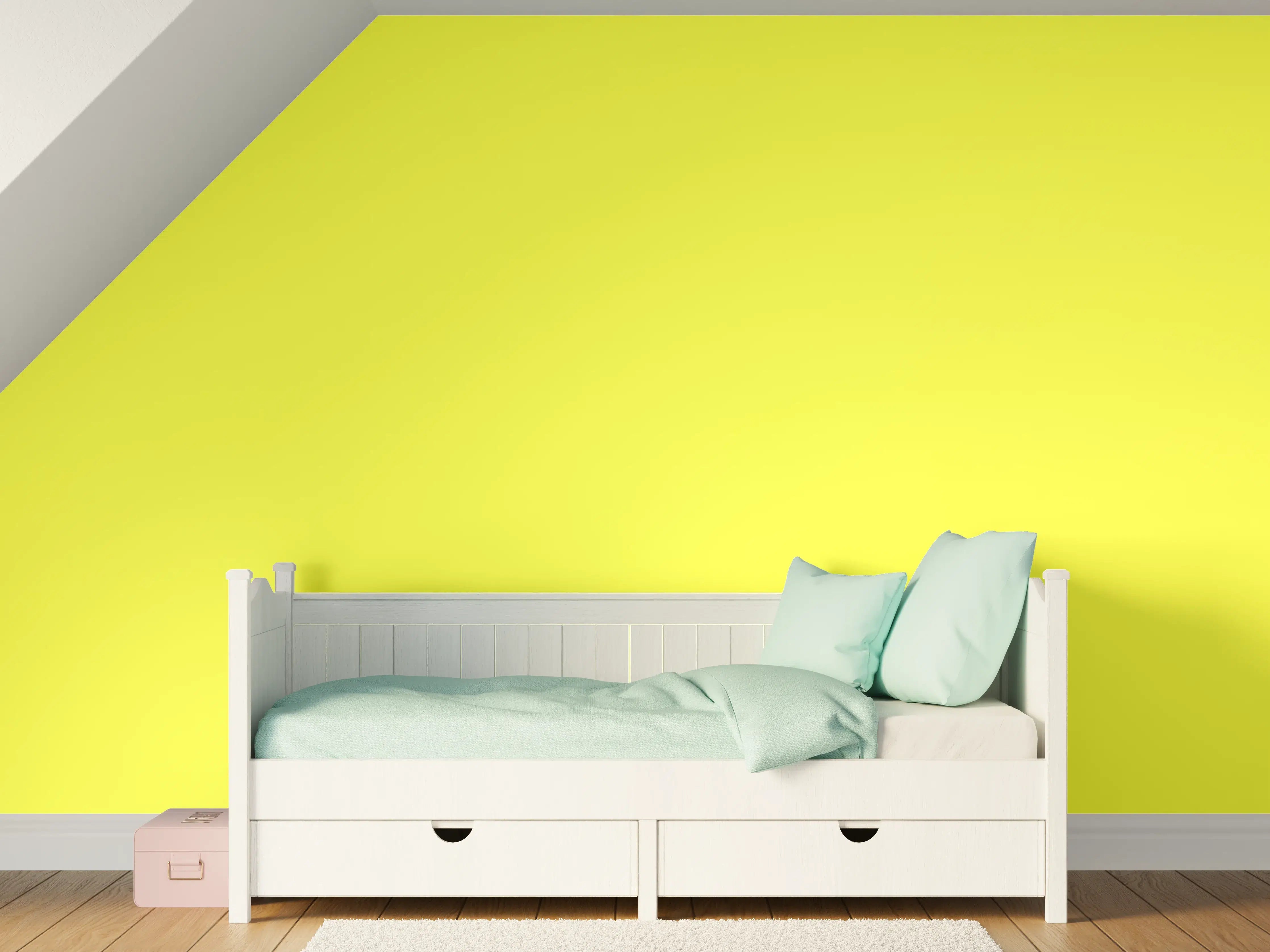 Kinderzimmer Wandgestaltung - RAL 1016 (Schwefelgelb)