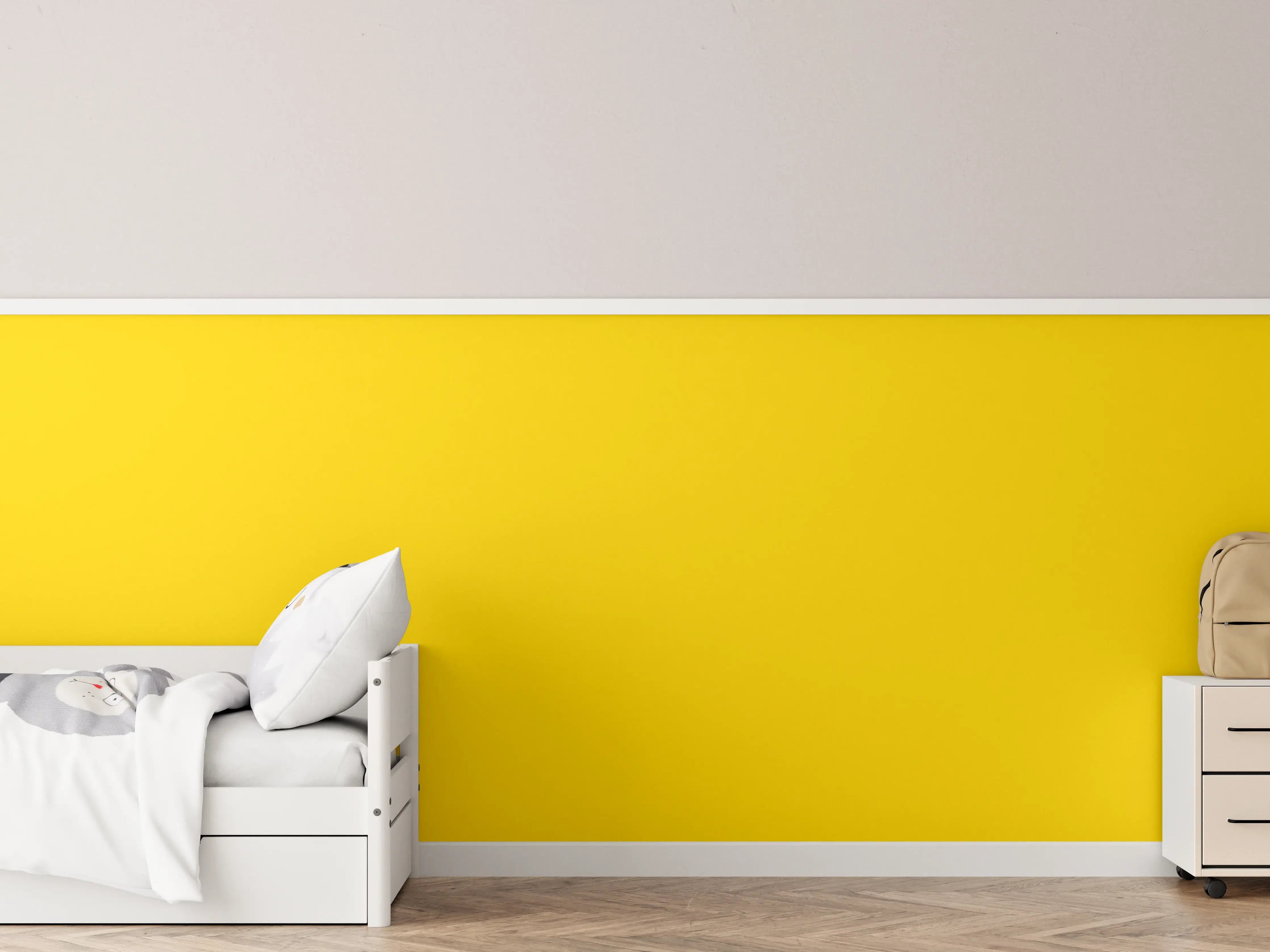 Kinderzimmer Wandgestaltung - RAL 1021 (Rapsgelb)