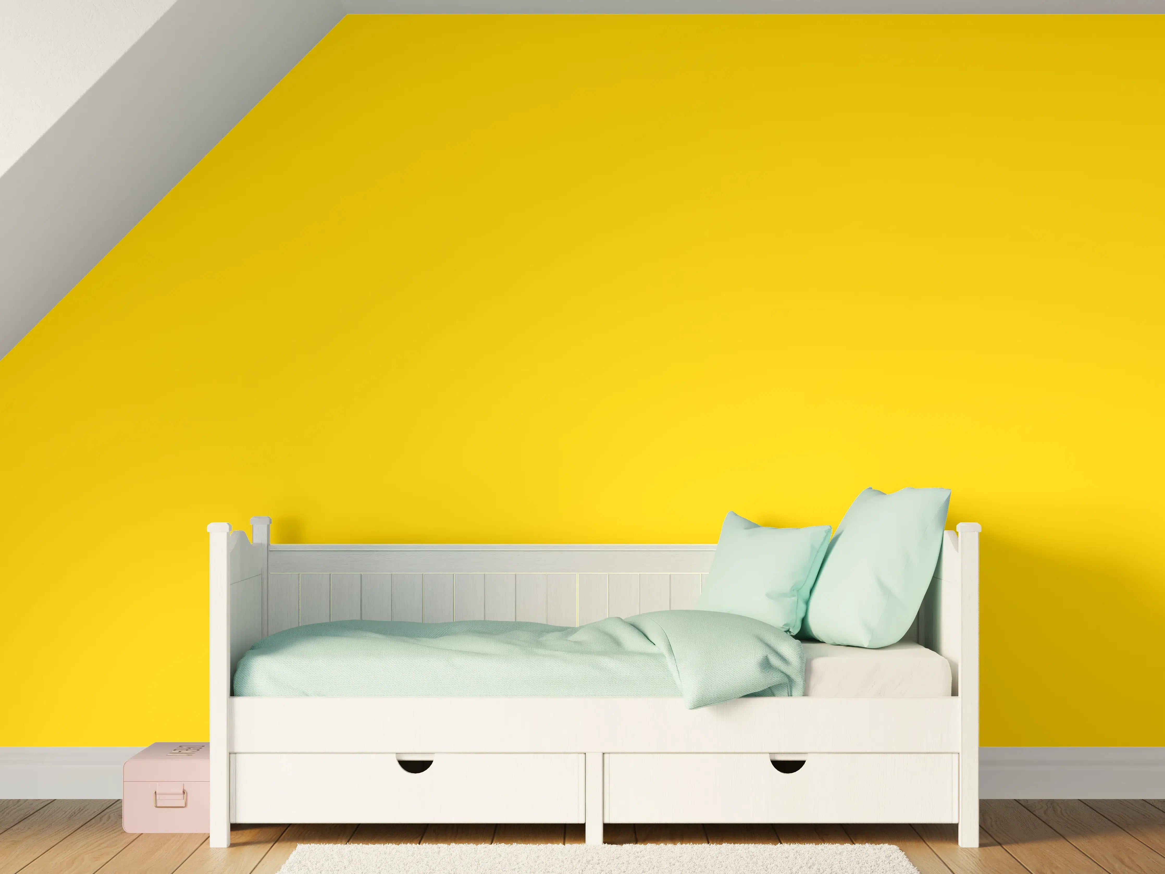 Kinderzimmer Wandgestaltung - RAL 1023 (Verkehrsgelb)