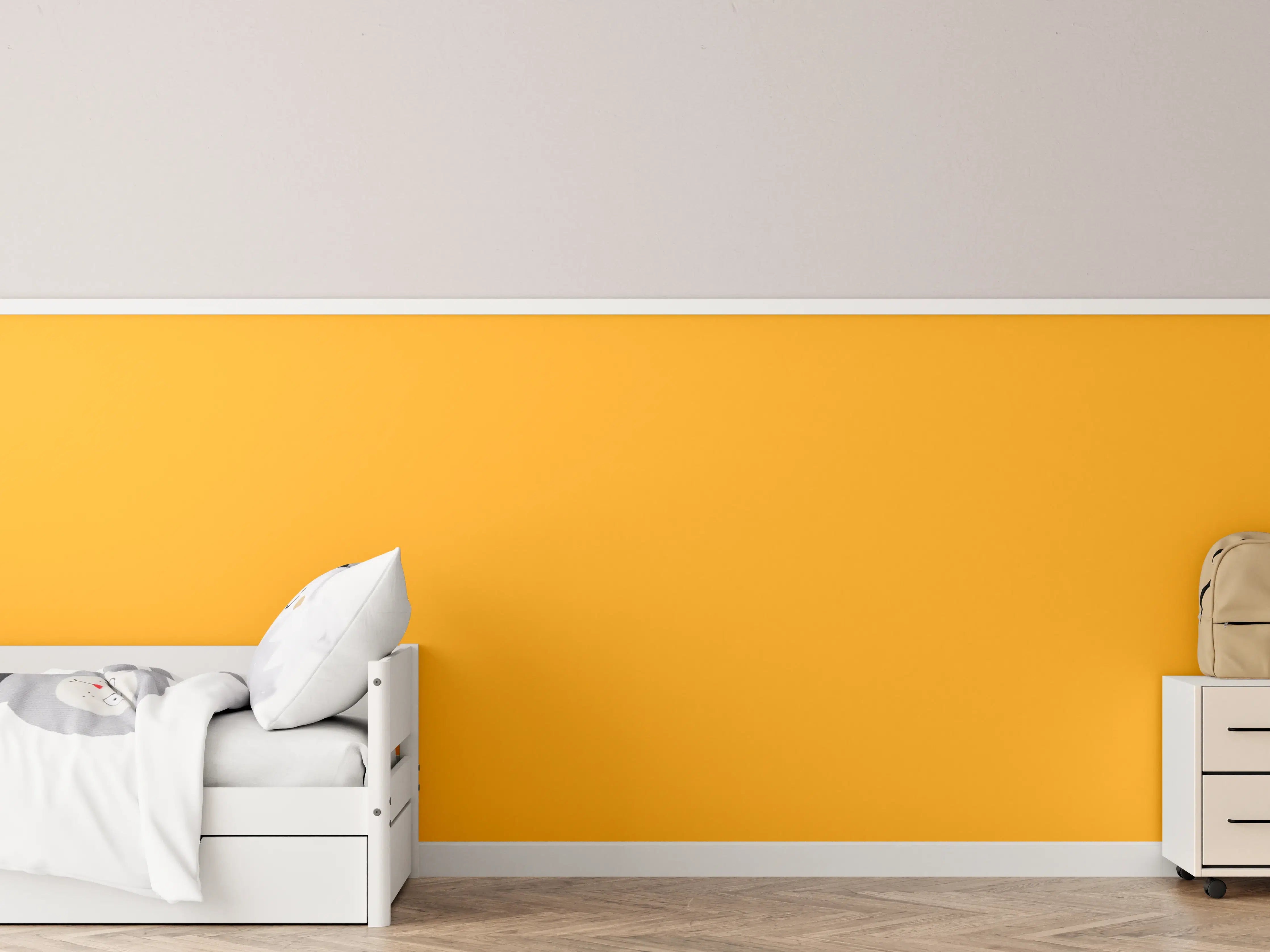 Kinderzimmer Wandgestaltung - RAL 1033 (Dahliengelb)
