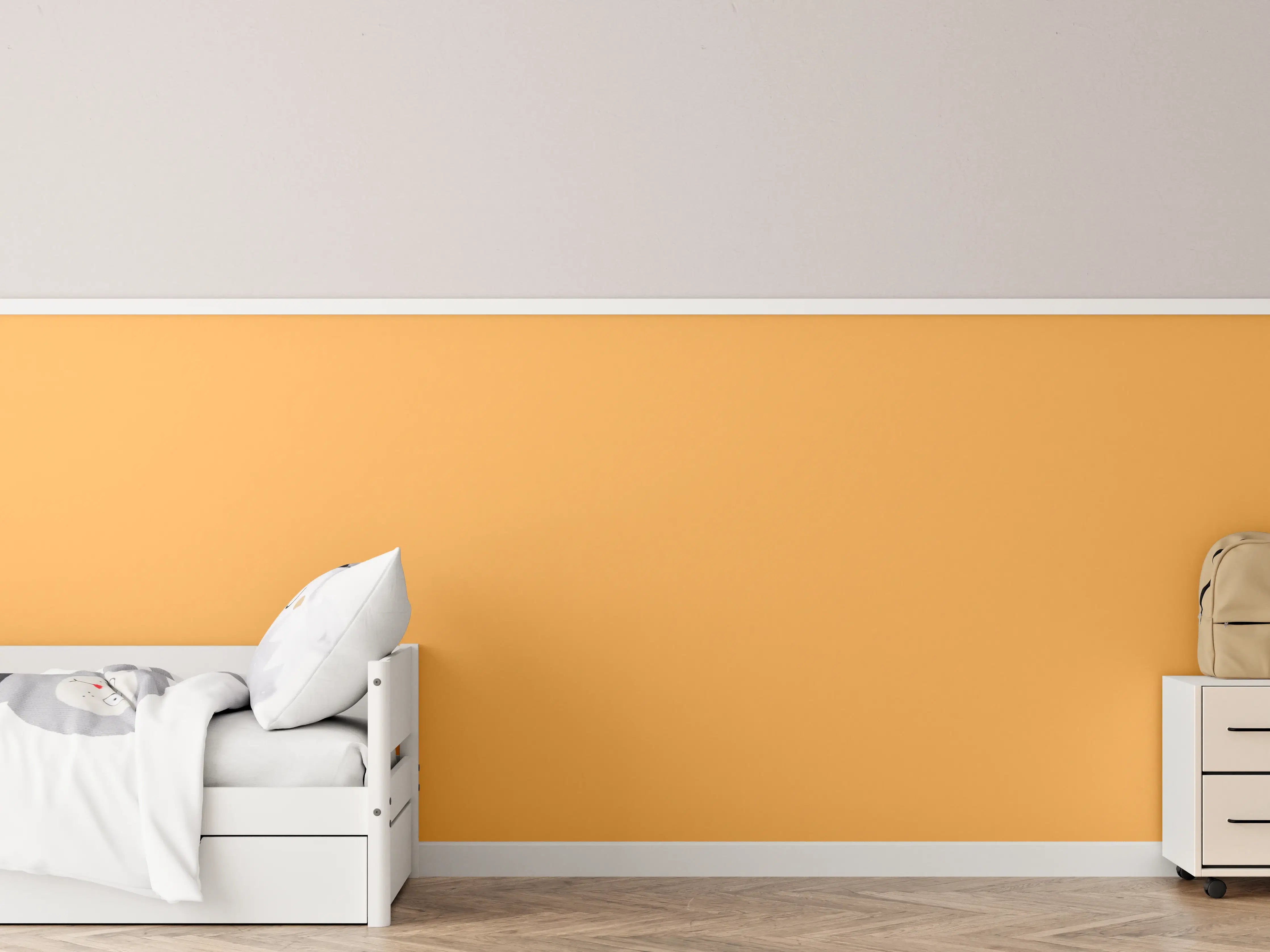 Kinderzimmer Wandgestaltung - RAL 1034 (Pastellgelb)