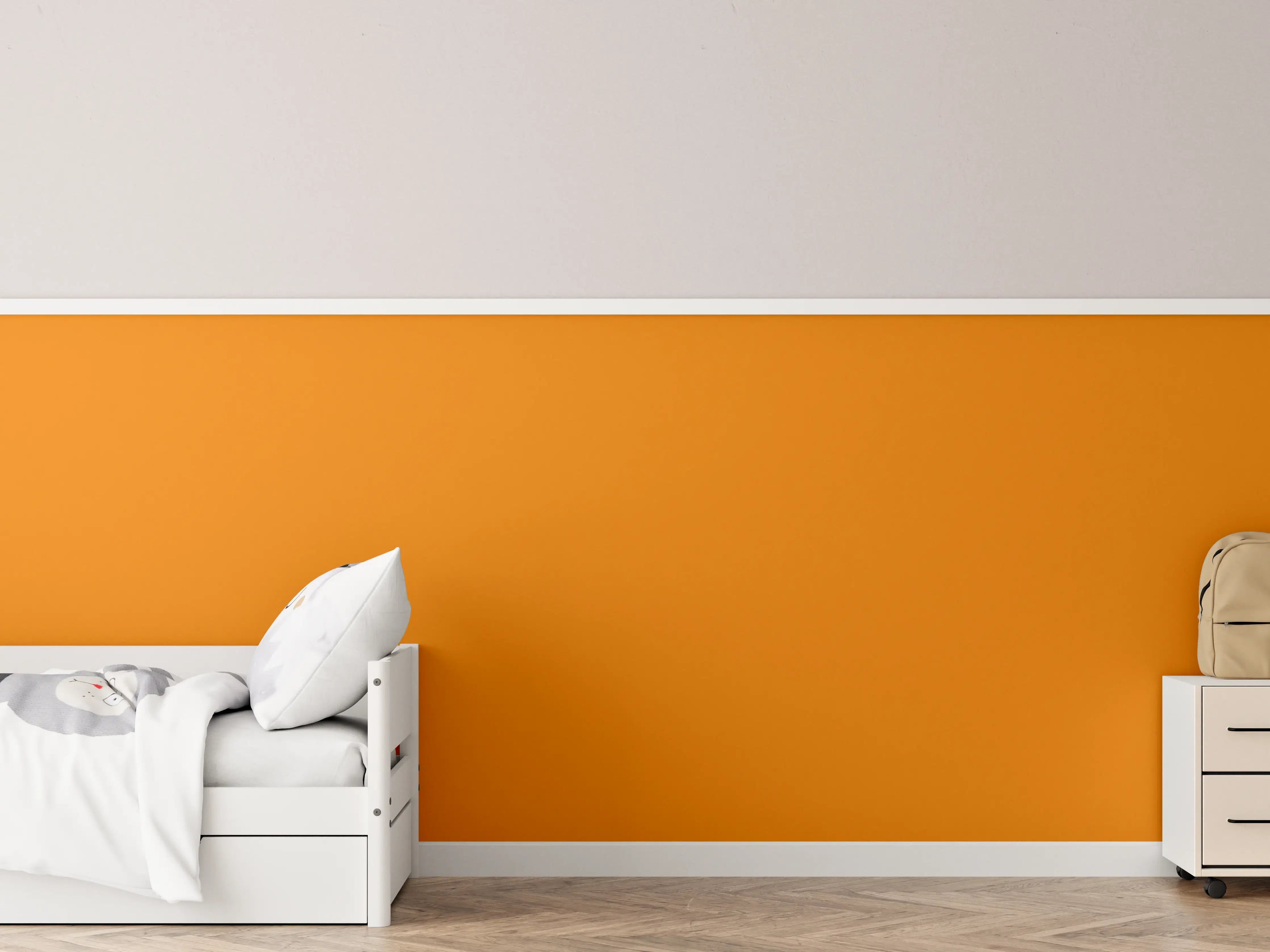 Kinderzimmer Wandgestaltung - RAL 2000 (Gelborange)