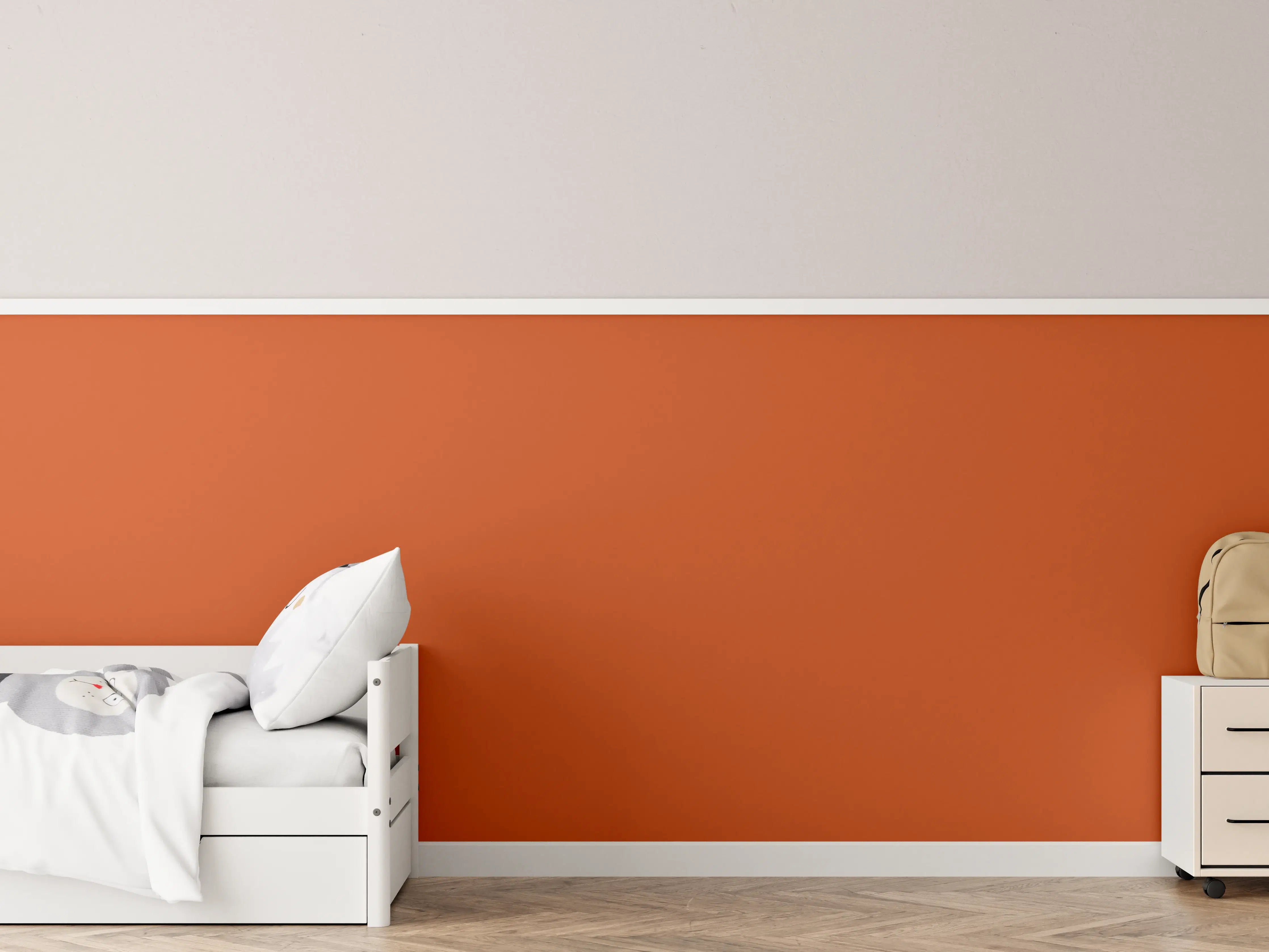 Kinderzimmer Wandgestaltung - RAL 2001 (Rot-Orange)