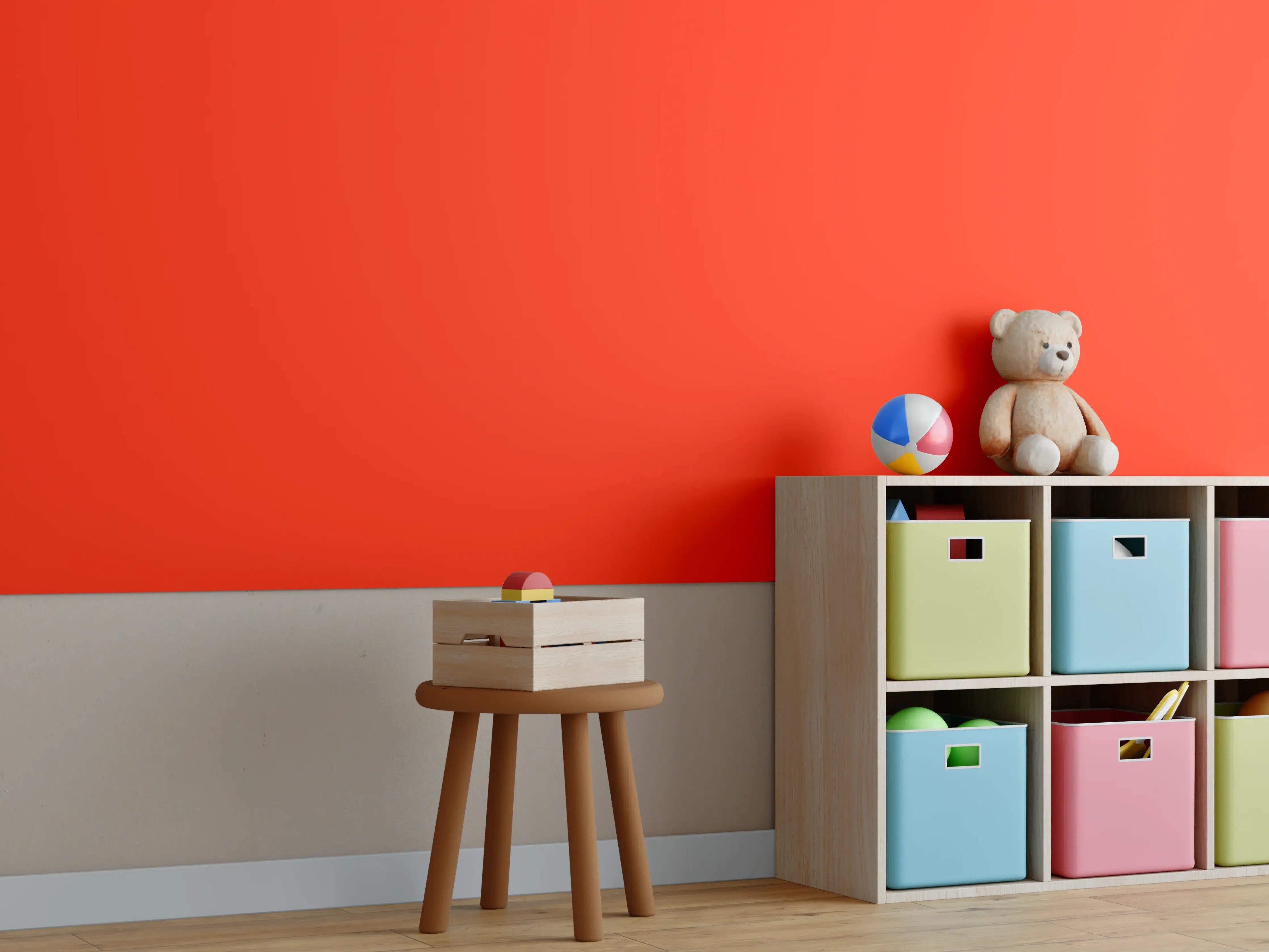 Kinderzimmer Wandgestaltung - RAL 2005 (Leuchtendes Orange)