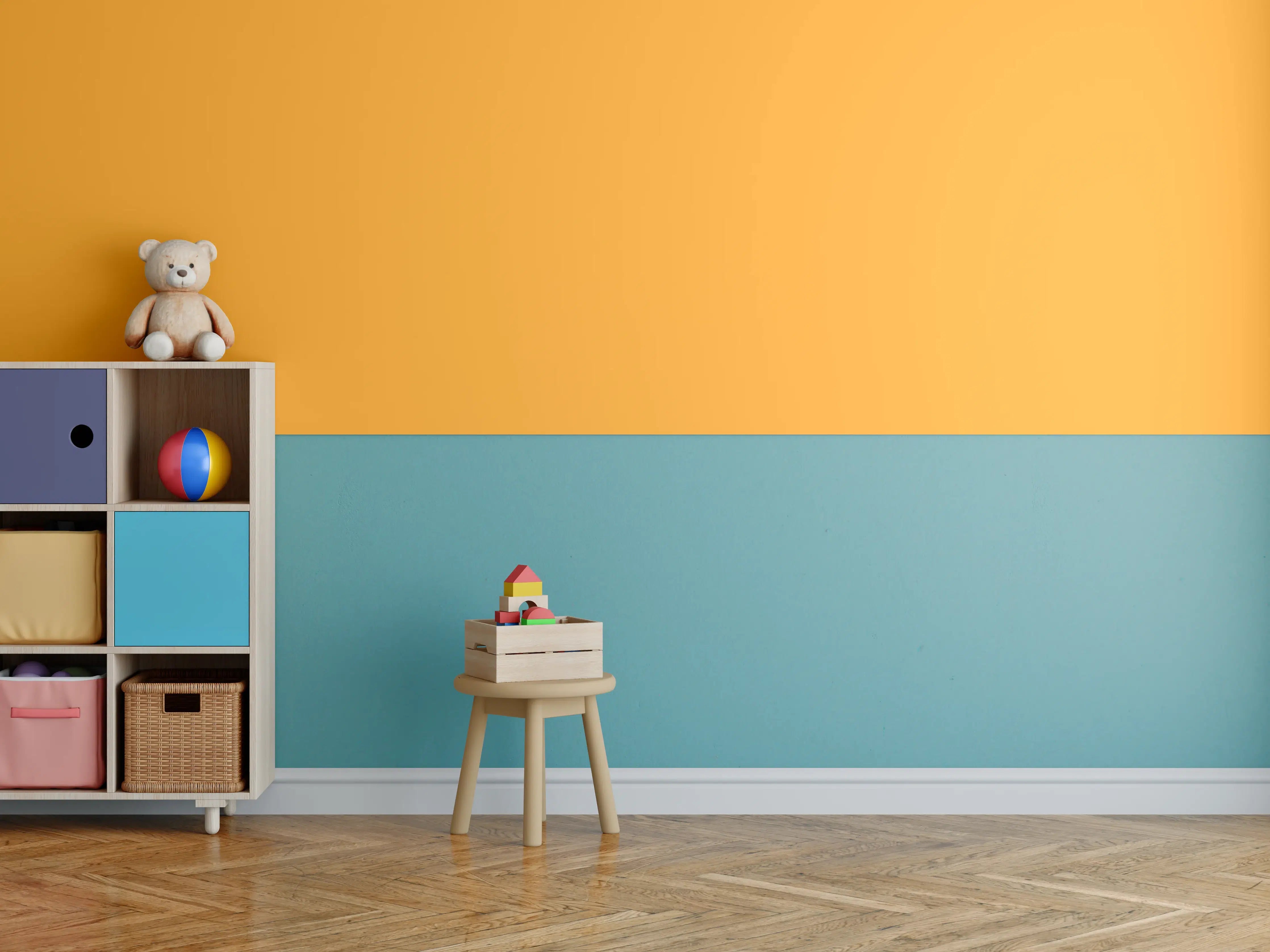 Kinderzimmer Wandgestaltung - RAL 2007 (Leuchtendes Hellorange)