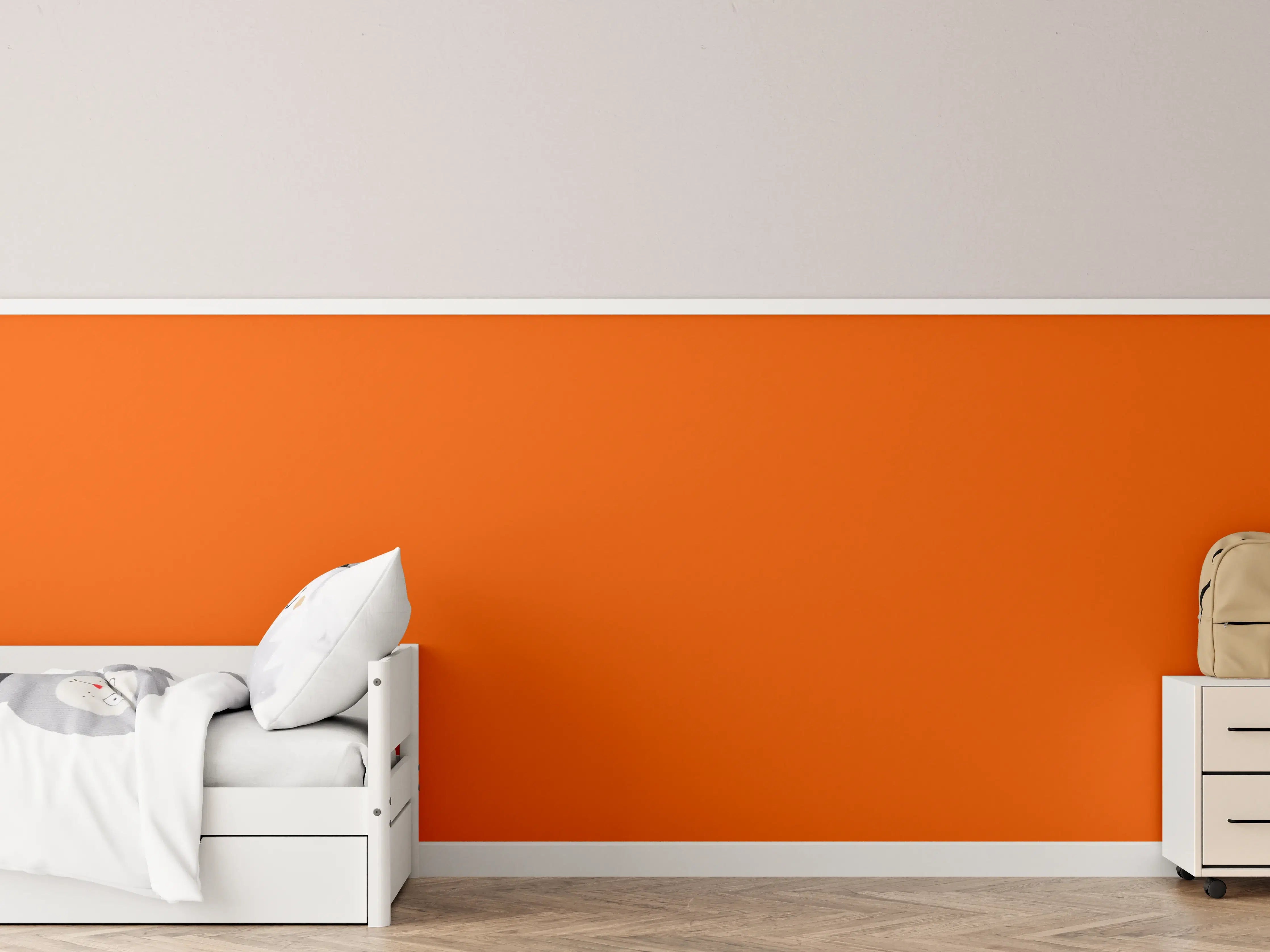 Kinderzimmer Wandgestaltung - RAL 2009 (Verkehrsorange)
