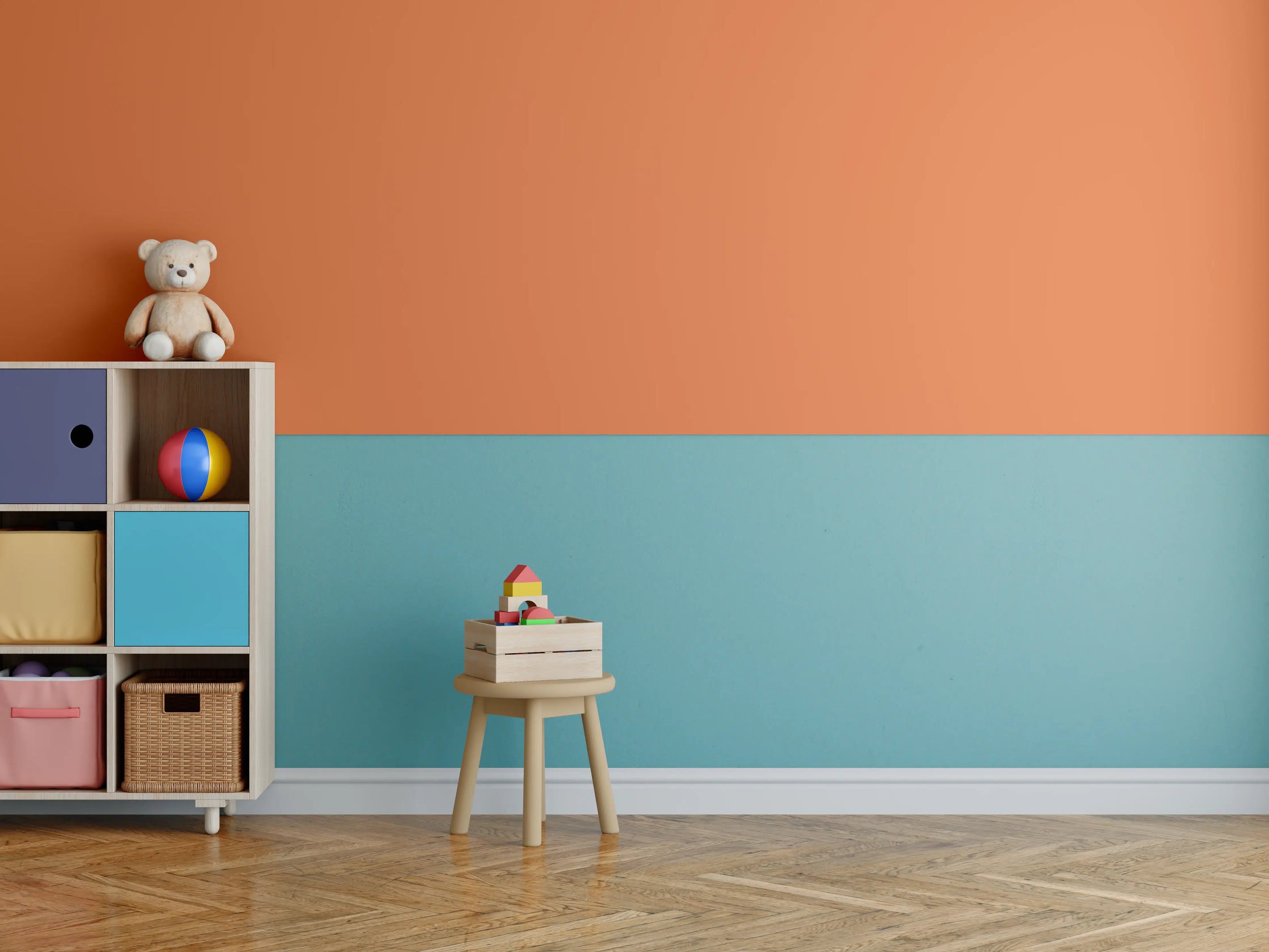 Kinderzimmer Wandgestaltung - RAL 2010 (Signalorange)