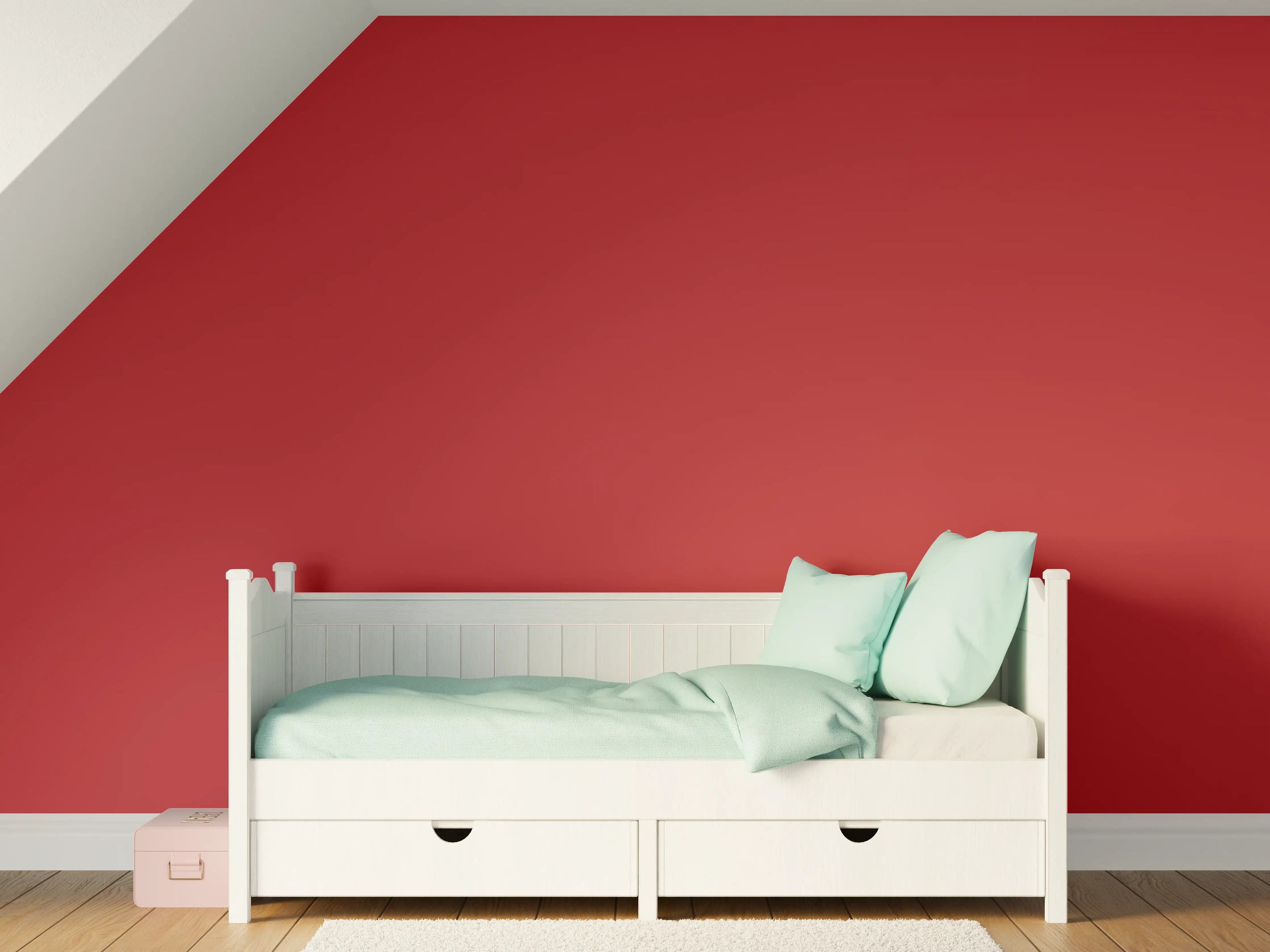 Kinderzimmer Wandgestaltung - RAL 3002 (Karminrot)